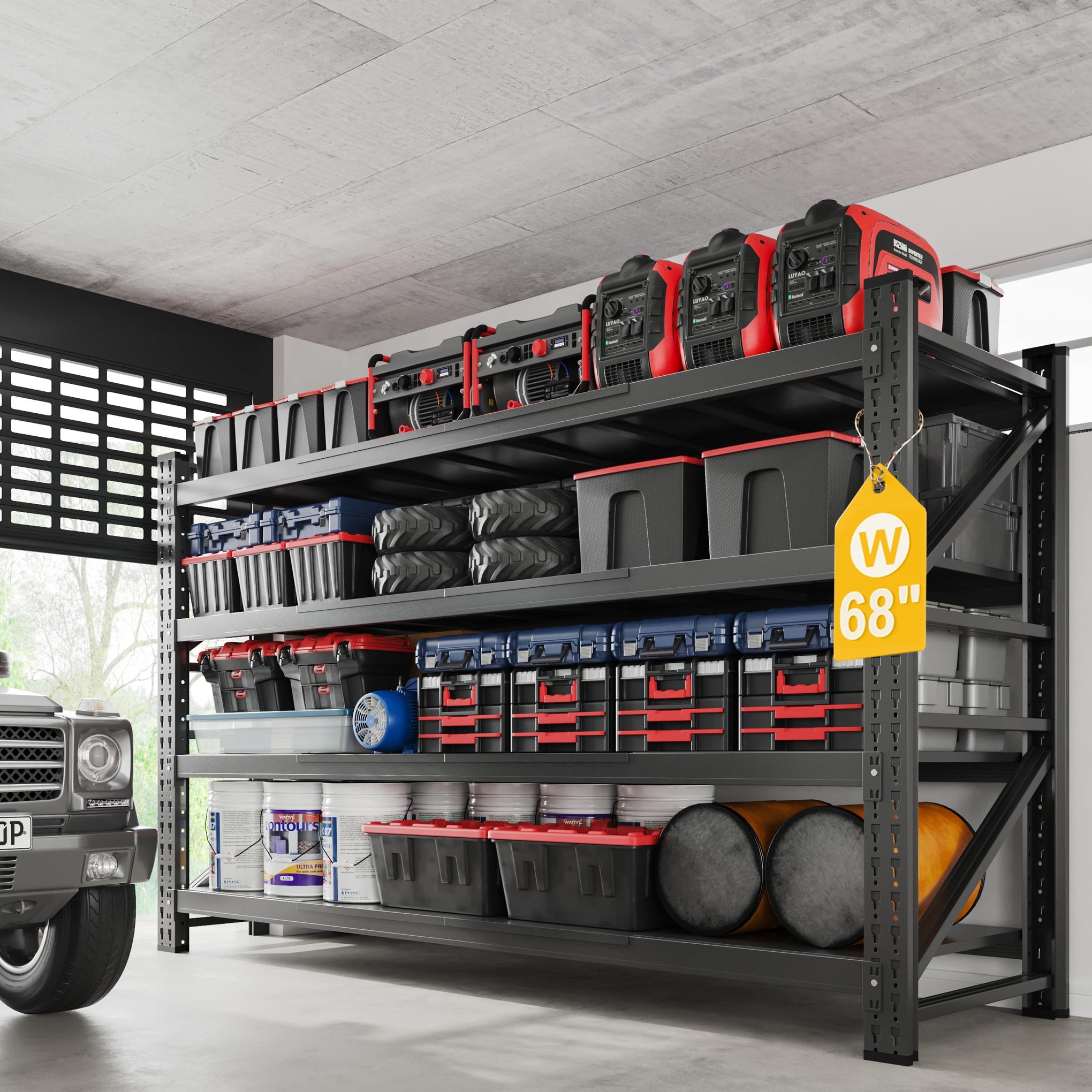8000LBS Metal Steel Storage Shelves (4 Count)