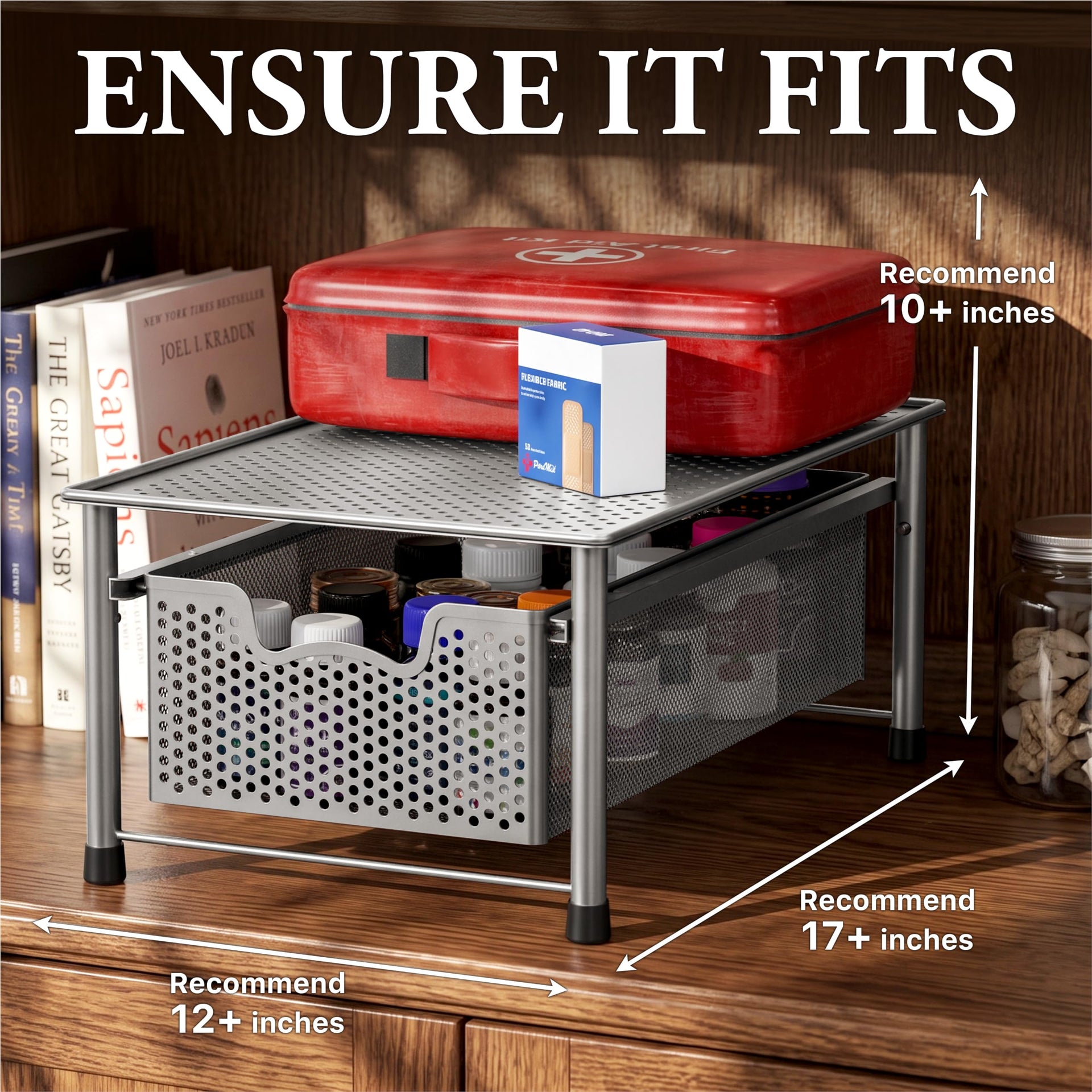 Stackable Cabinet Basket Drawer Organizer
