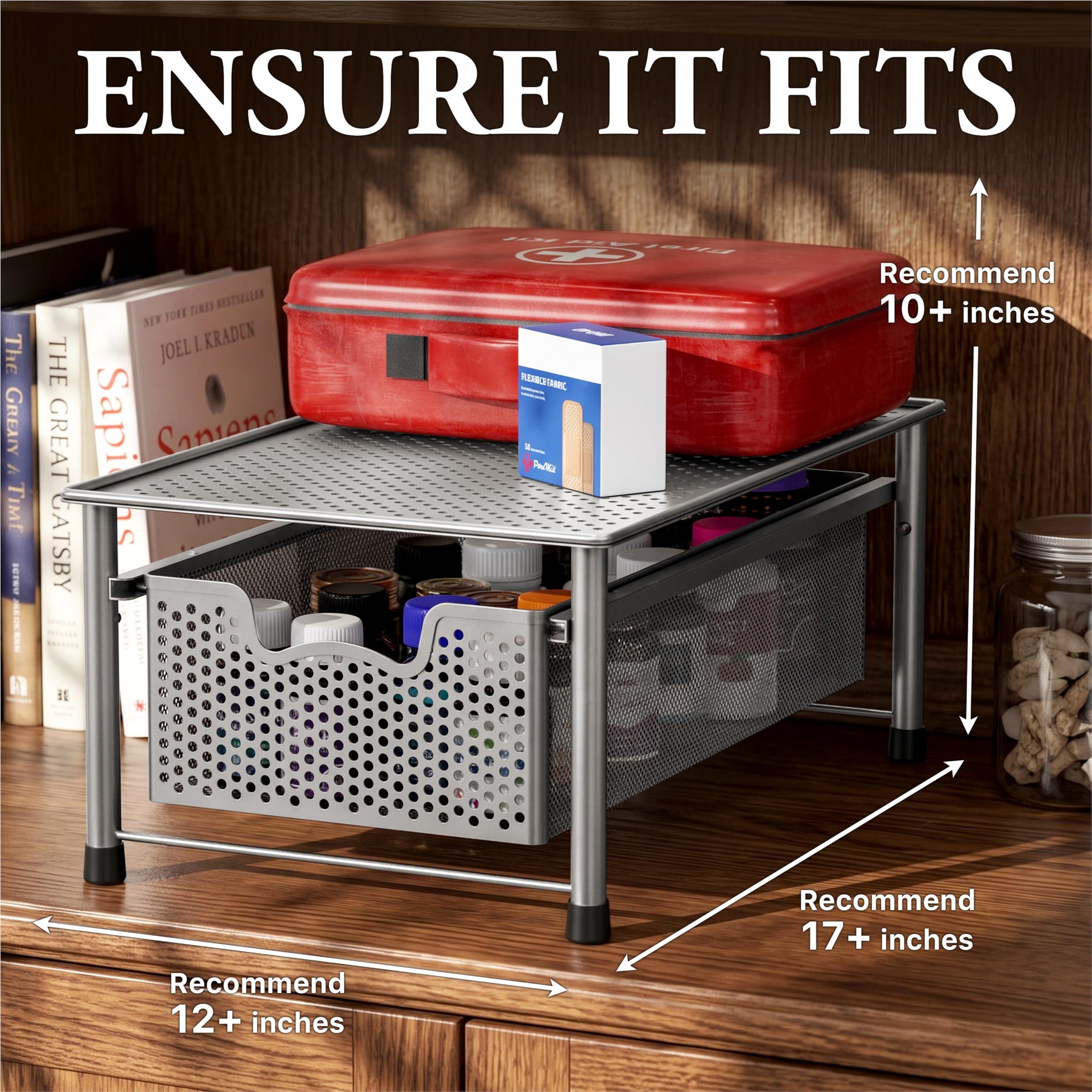 Stackable Cabinet Basket Drawer Organizer