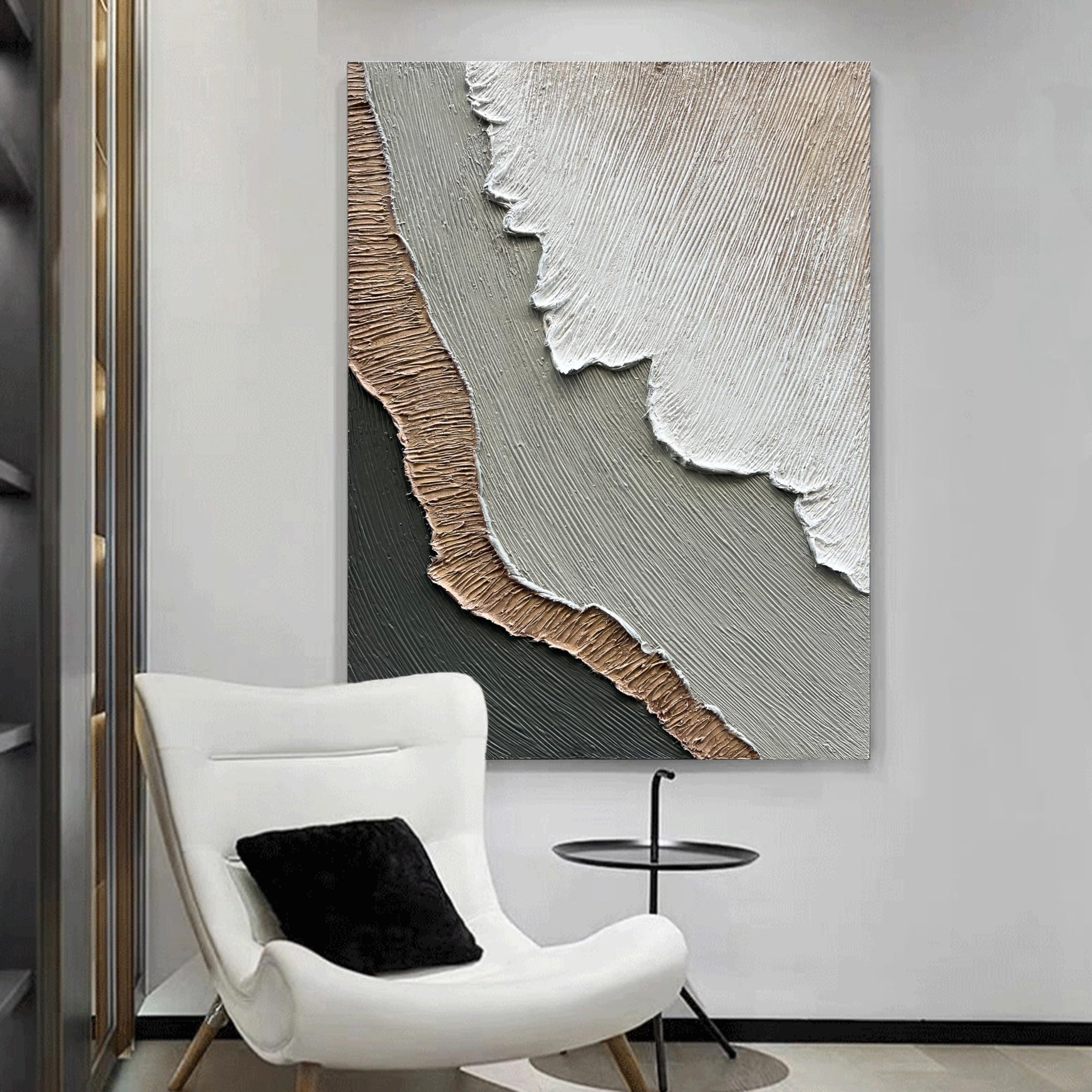 Art Hand Painted Beach Wave Landscape Oil Painting 40x28 Inch Abstract Wall Decorative Art