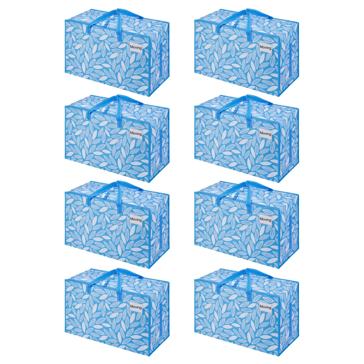 8 Pack Extra Large Heavy Duty Moving Bags with Wide Opening & Reinforced Handles (8 Count)