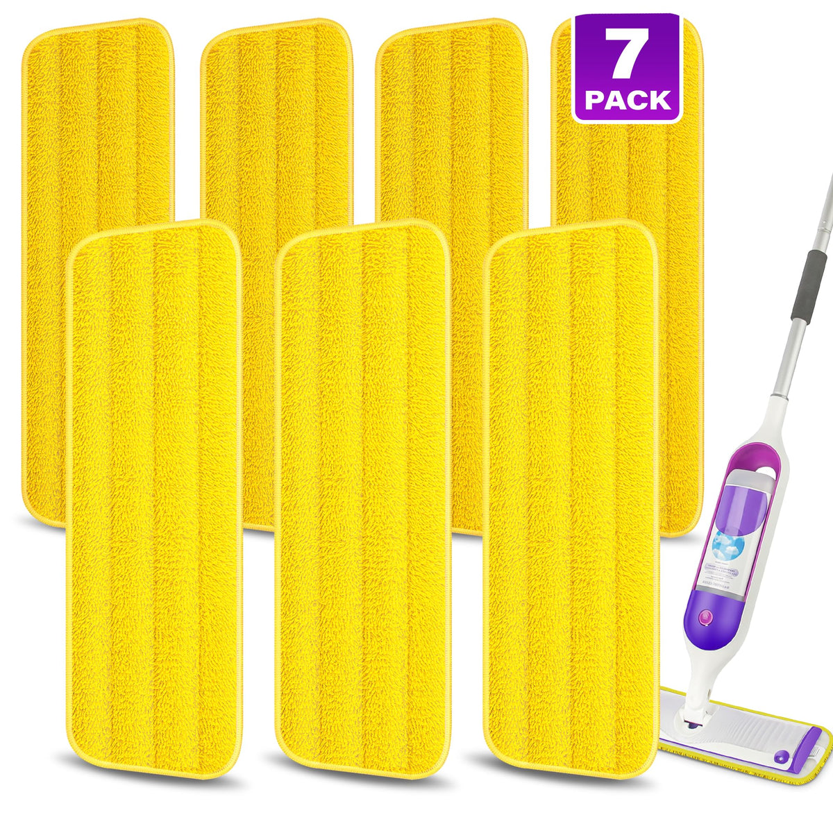 7 Pack Washable Mop Pads for Swiffer PowerMop (7 Count)