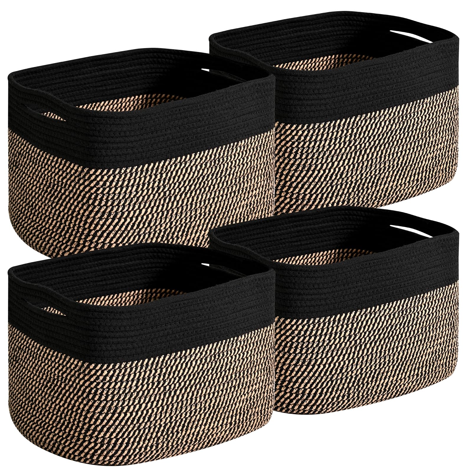 Small Storage Baskets for Organizing Shelves (4 Count)