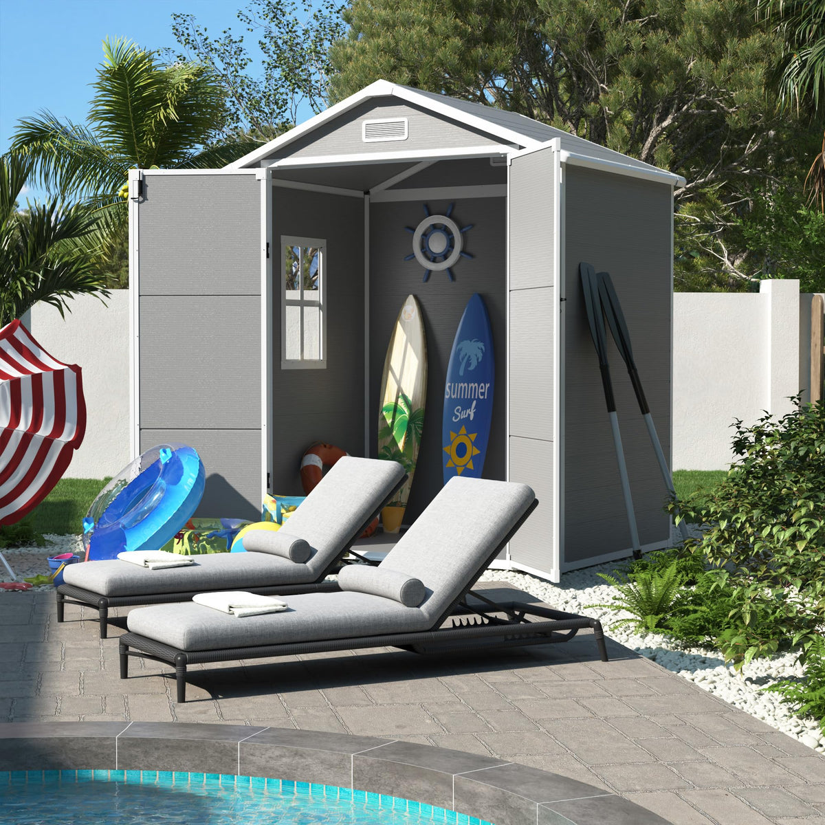 Outdoor Resin Storage Shed 6x4.5 FT