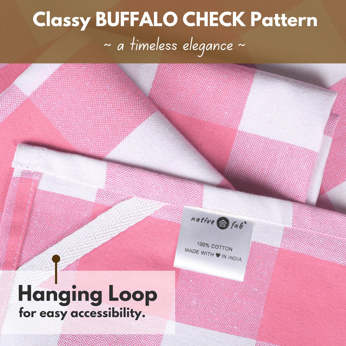 Pink Checked Kitchen Towel 16"x26" (4 Count)