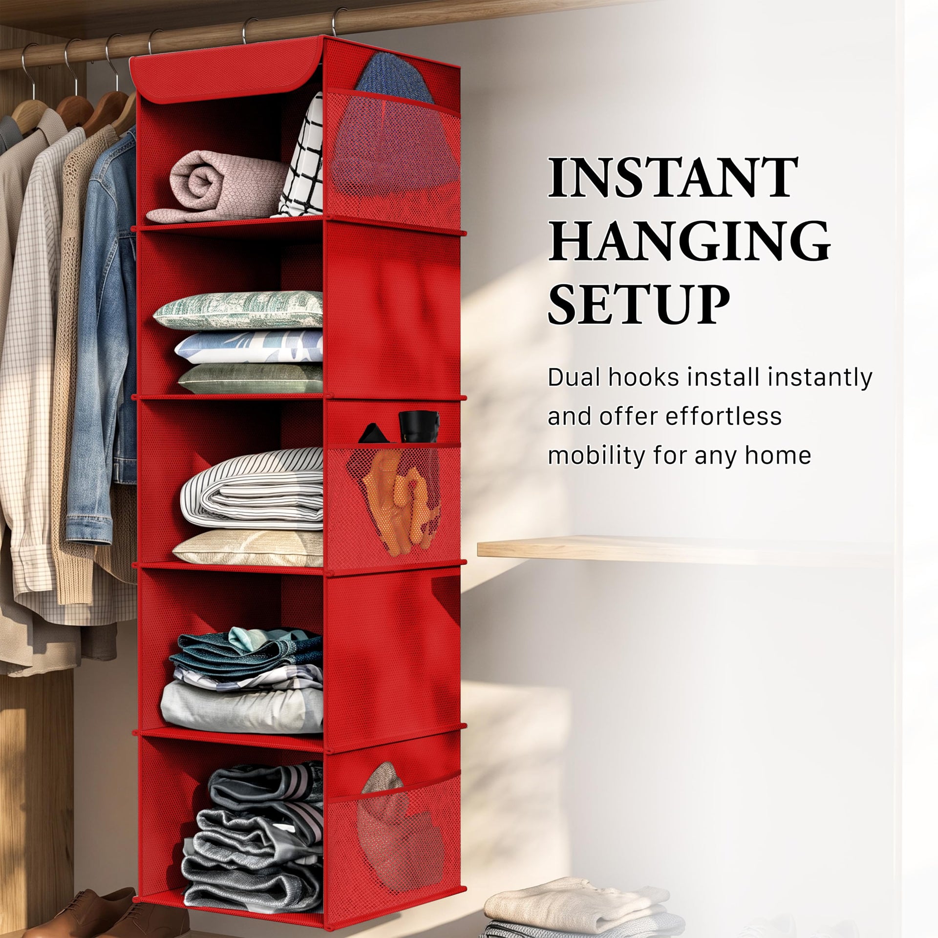 5 Shelf Hanging Closet Organizer