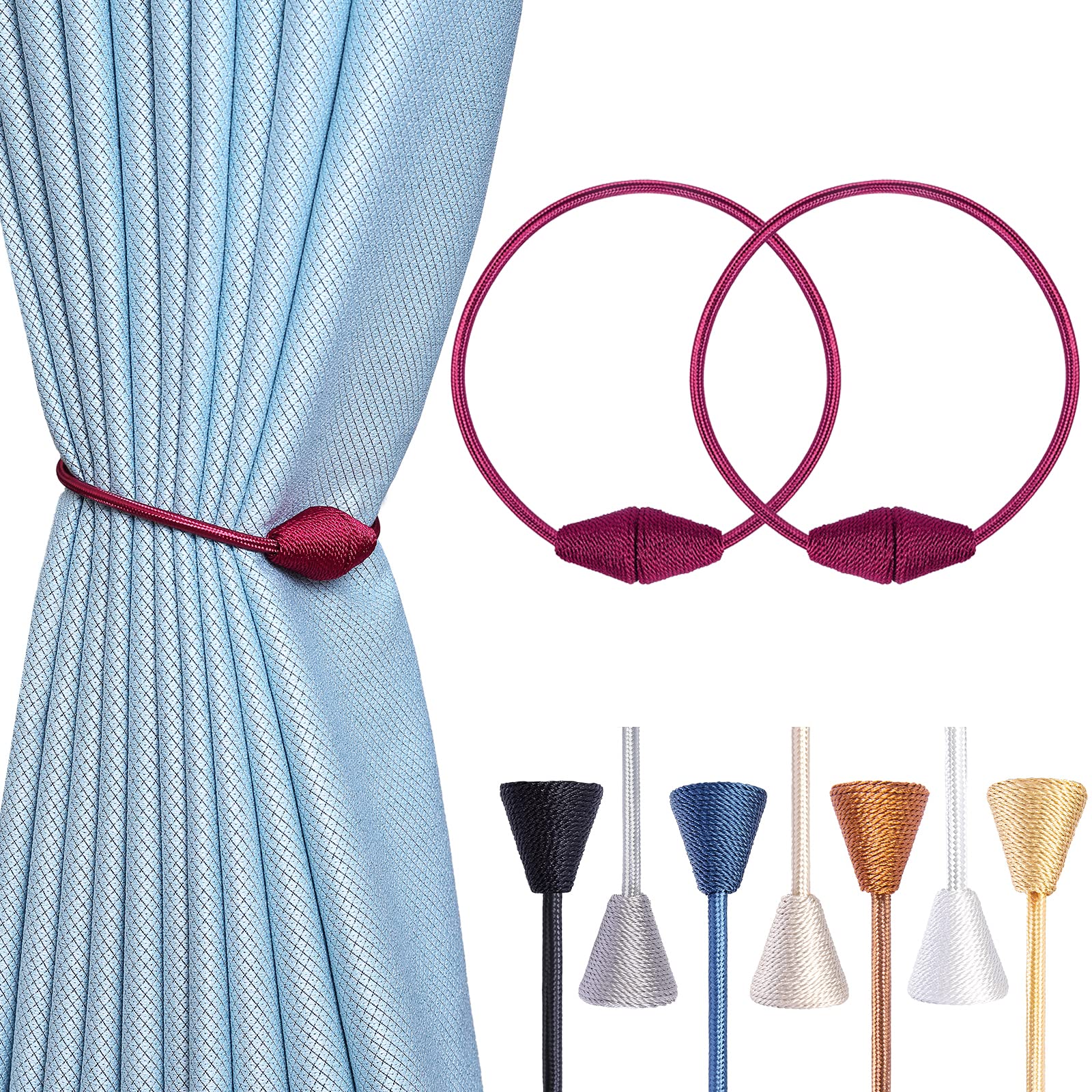 2 PCS Magnetic Curtain Tiebacks (2 Count)