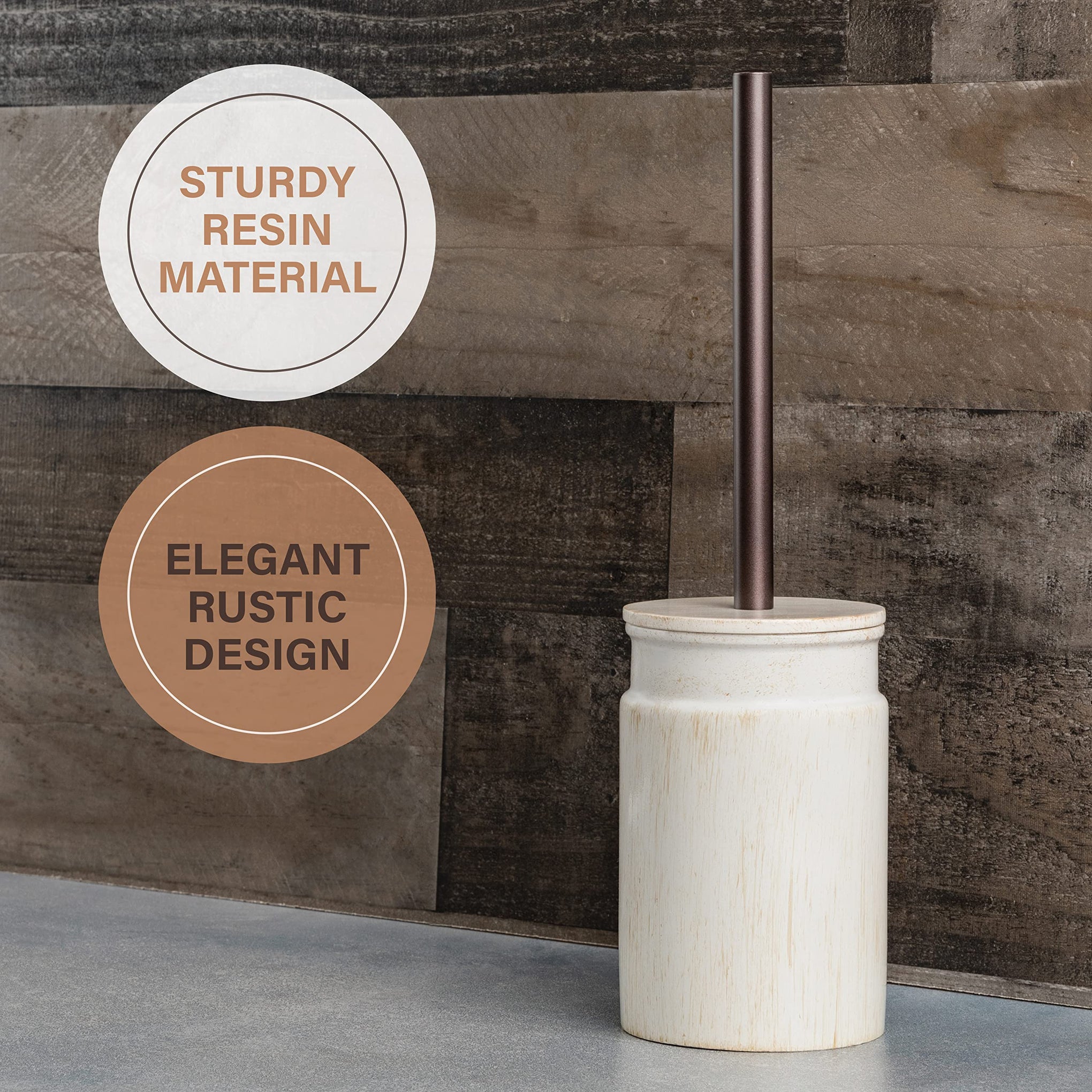 Rustic Luxe Toilet Brush and Holder Set