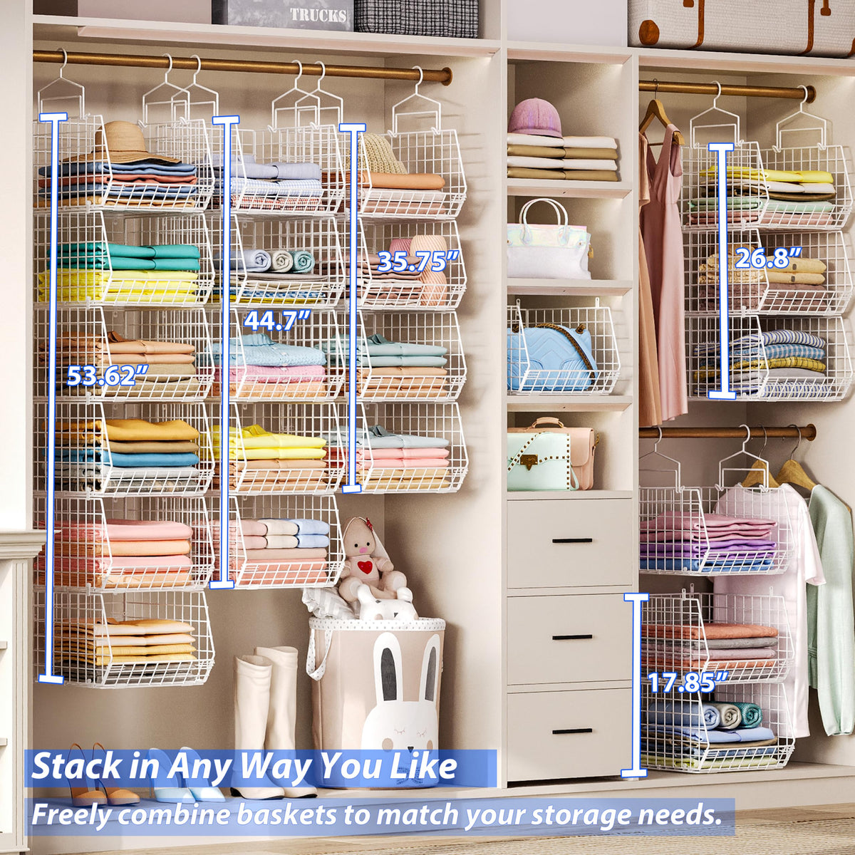 6 Tier Extended Depth Hanging Closet Organizer