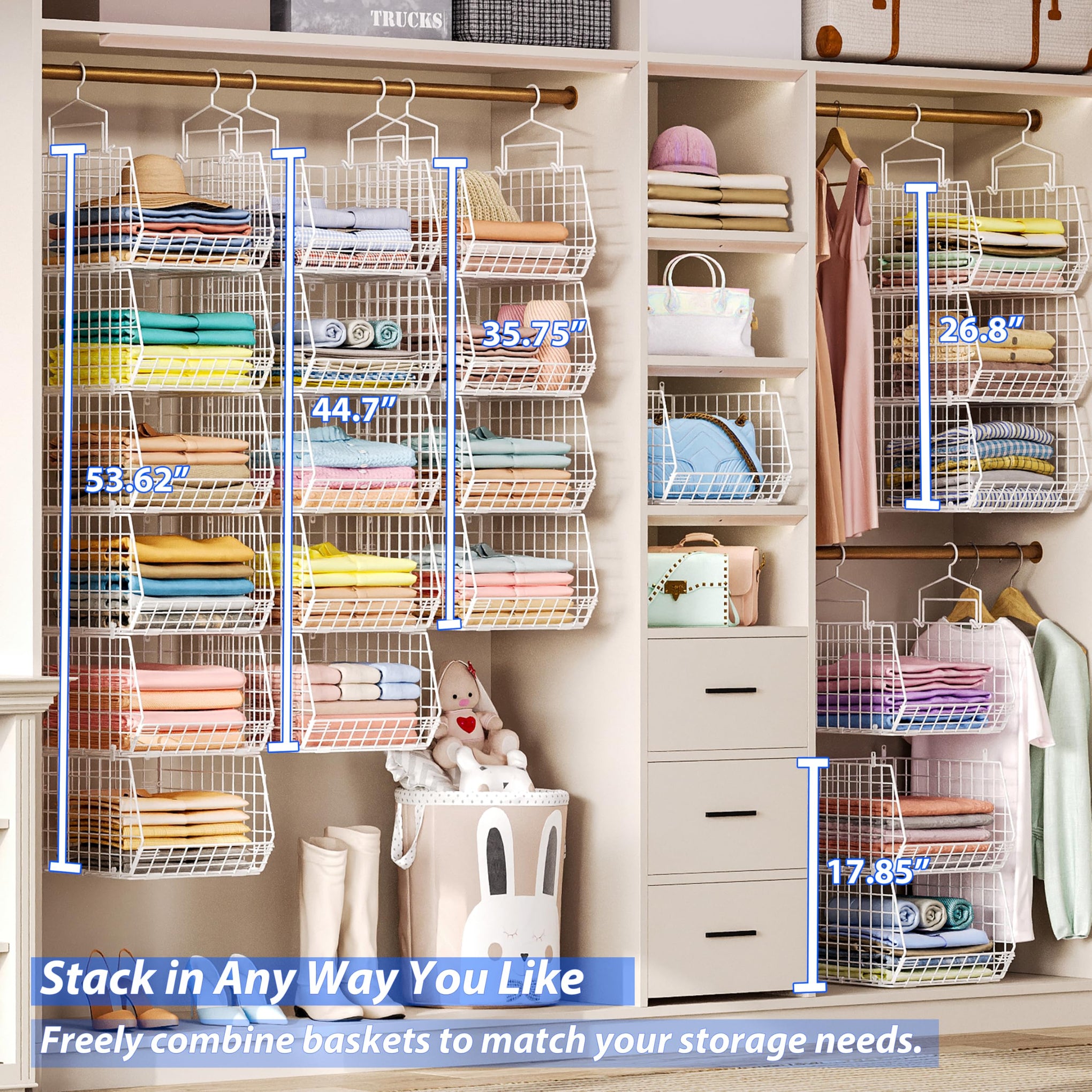 6 Tier Extended Depth Hanging Closet Organizer