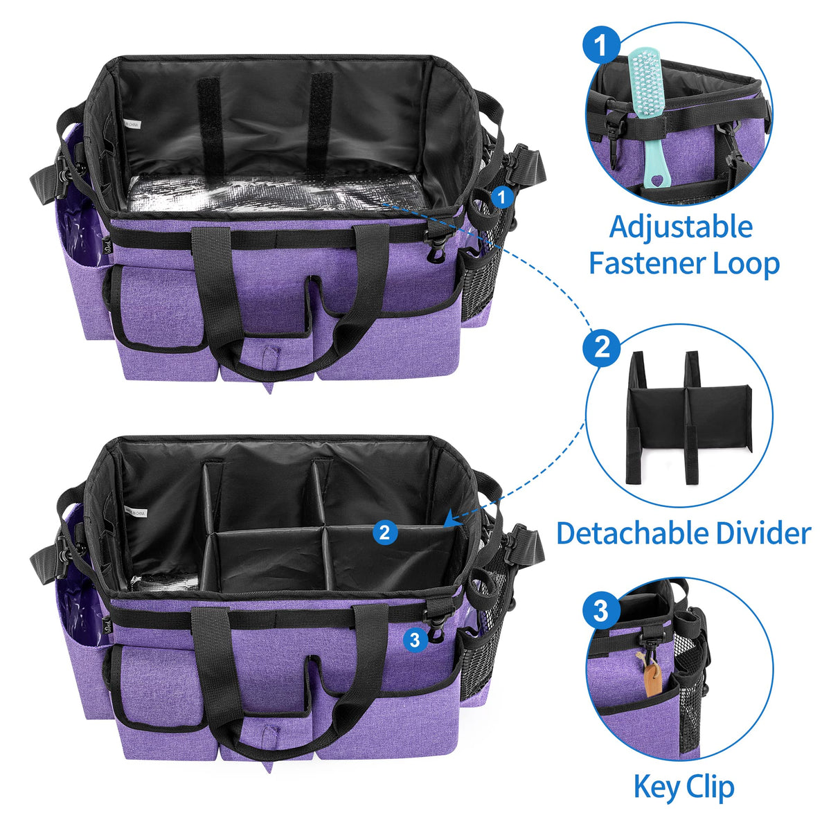 Large Wearable Cleaning Caddy Bag with Detachable Divider
