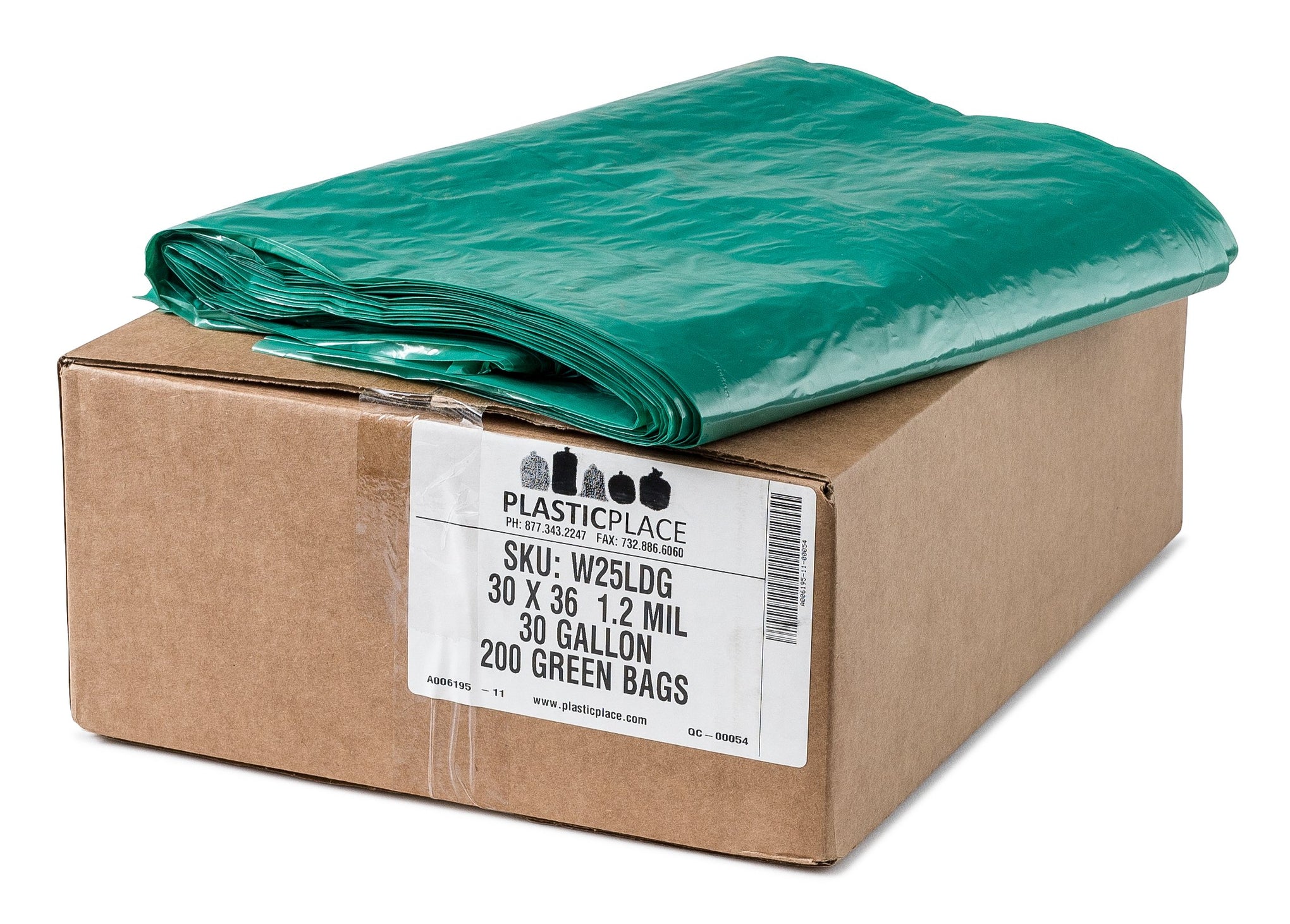 20 30 Gallon Trash Bags │ 1.2 Mil │ Green Garbage Can Liners │ 30’” x 36” (200 Count)