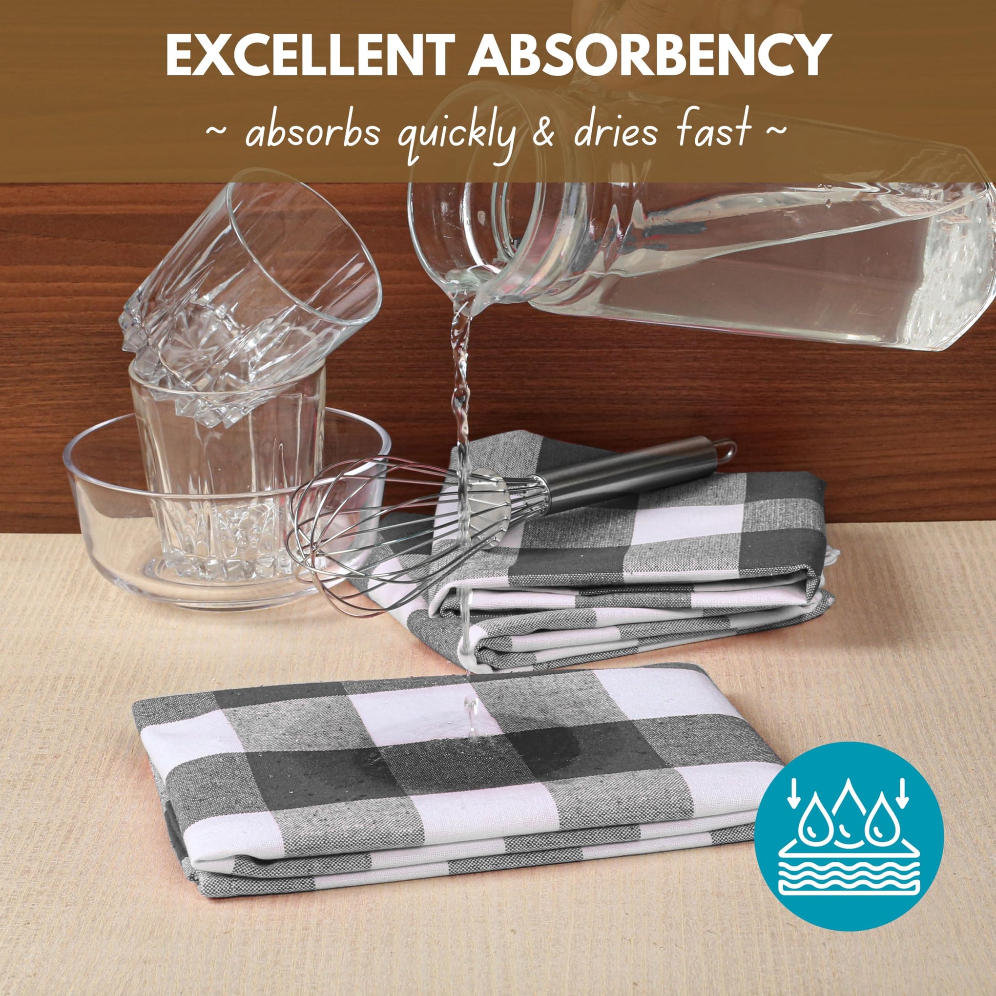 4 Pack Kitchen Towel with Hanging Loop 16x26 inches