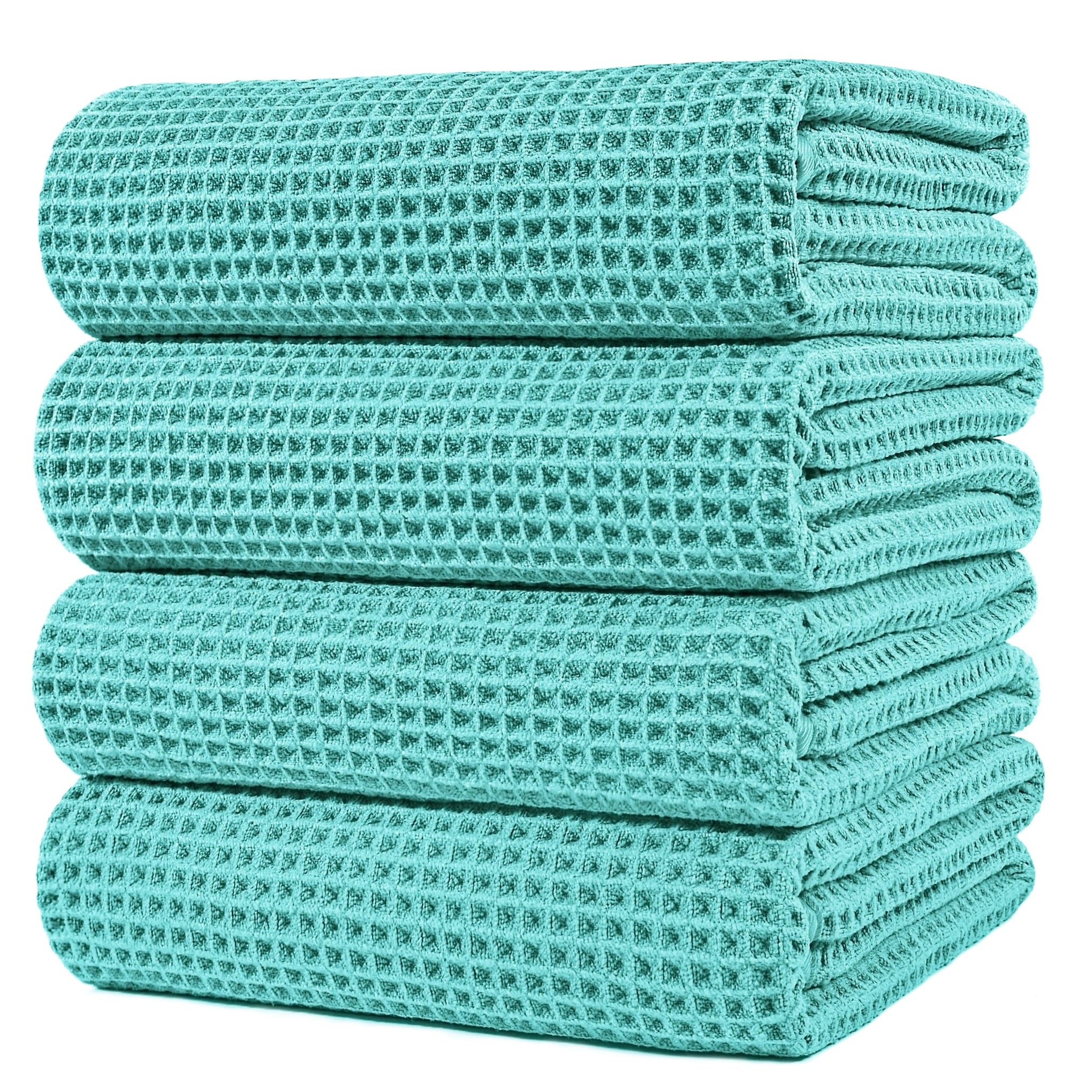 430 GSM Poly Blend Microfiber Quick Dry Waffle Bath Towel (4 Count)