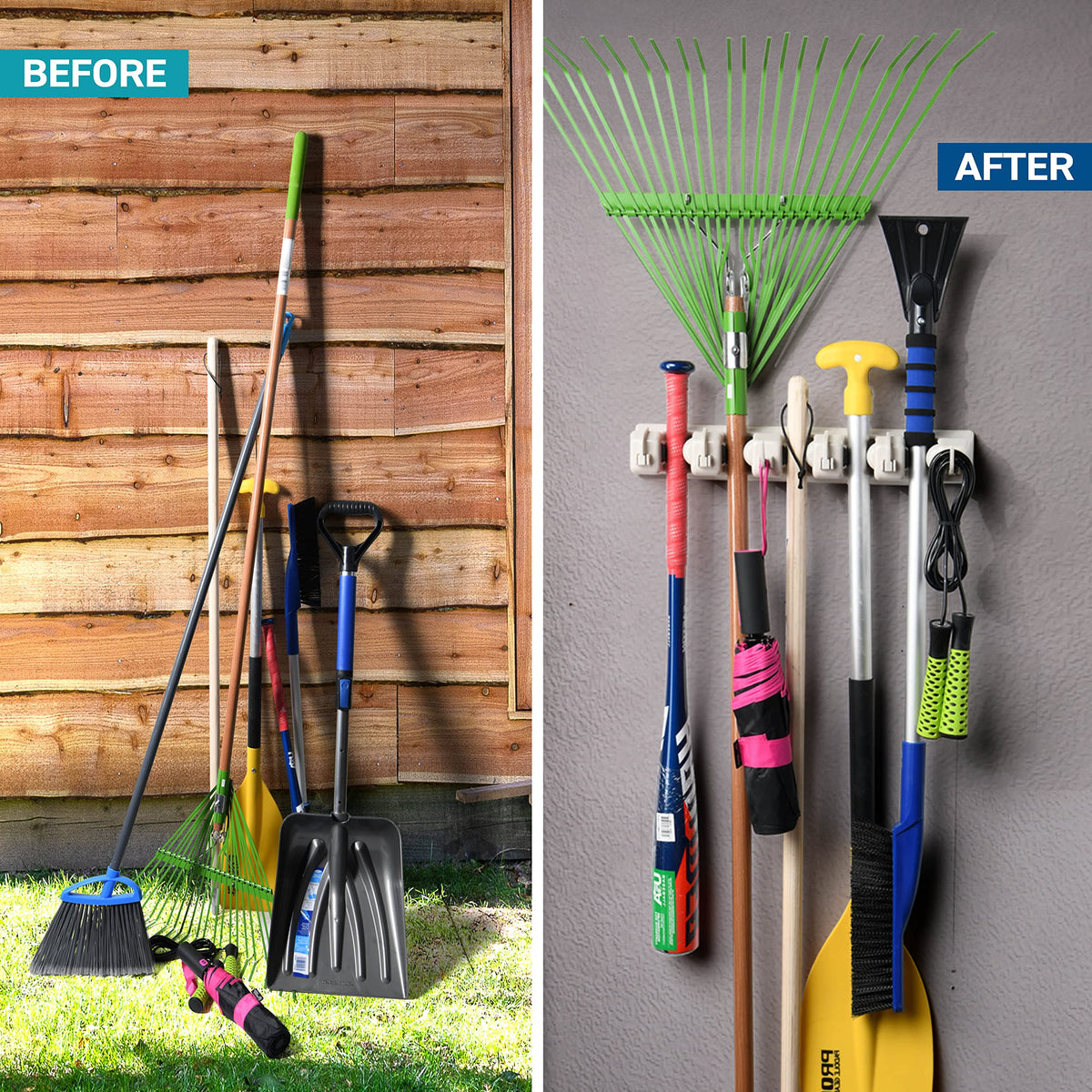 Broom and Mop Holder Wall Mount