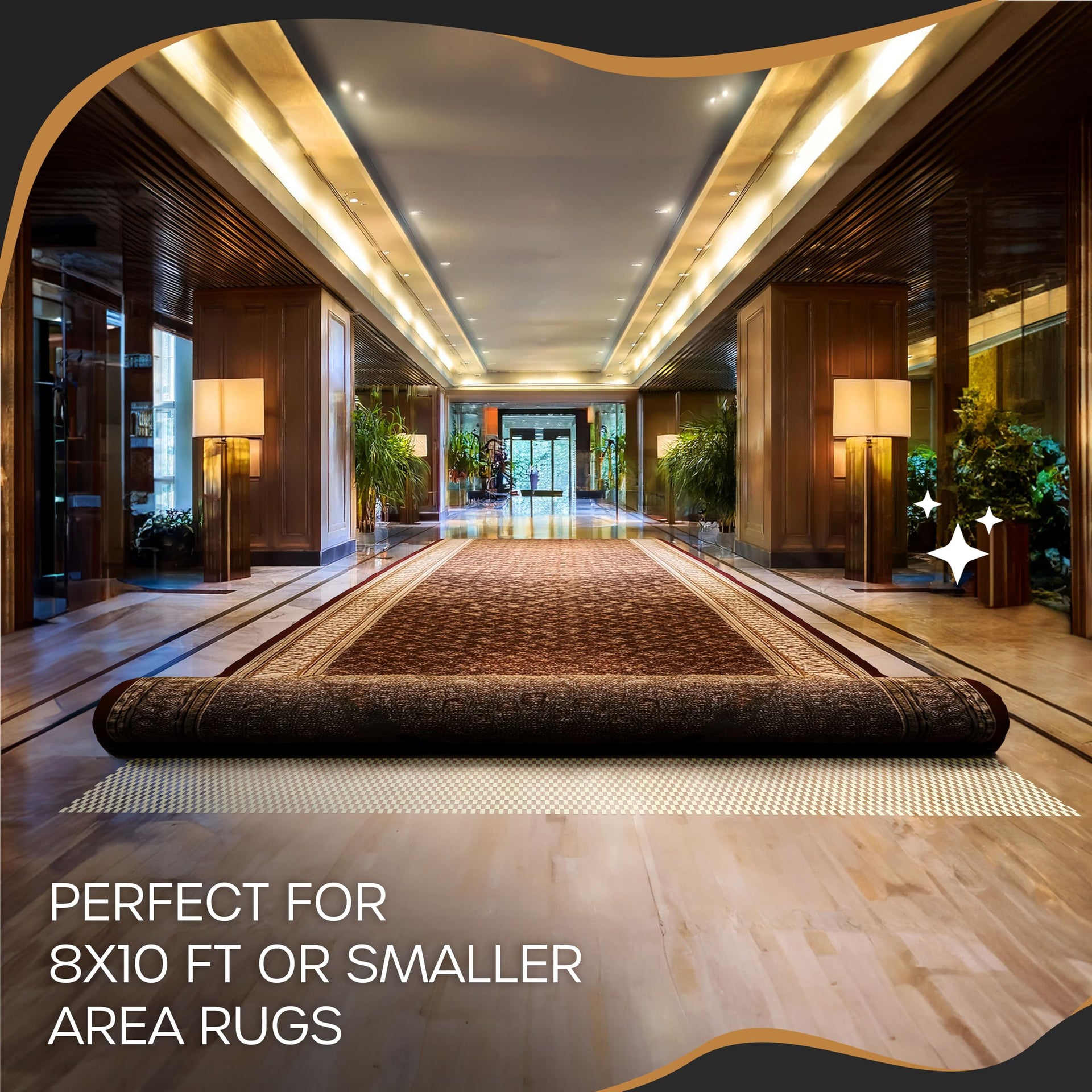 8'x10' Anti Skid Rug Gripper for Hardwood Floors & Other Surfaces (80 Sq Ft)