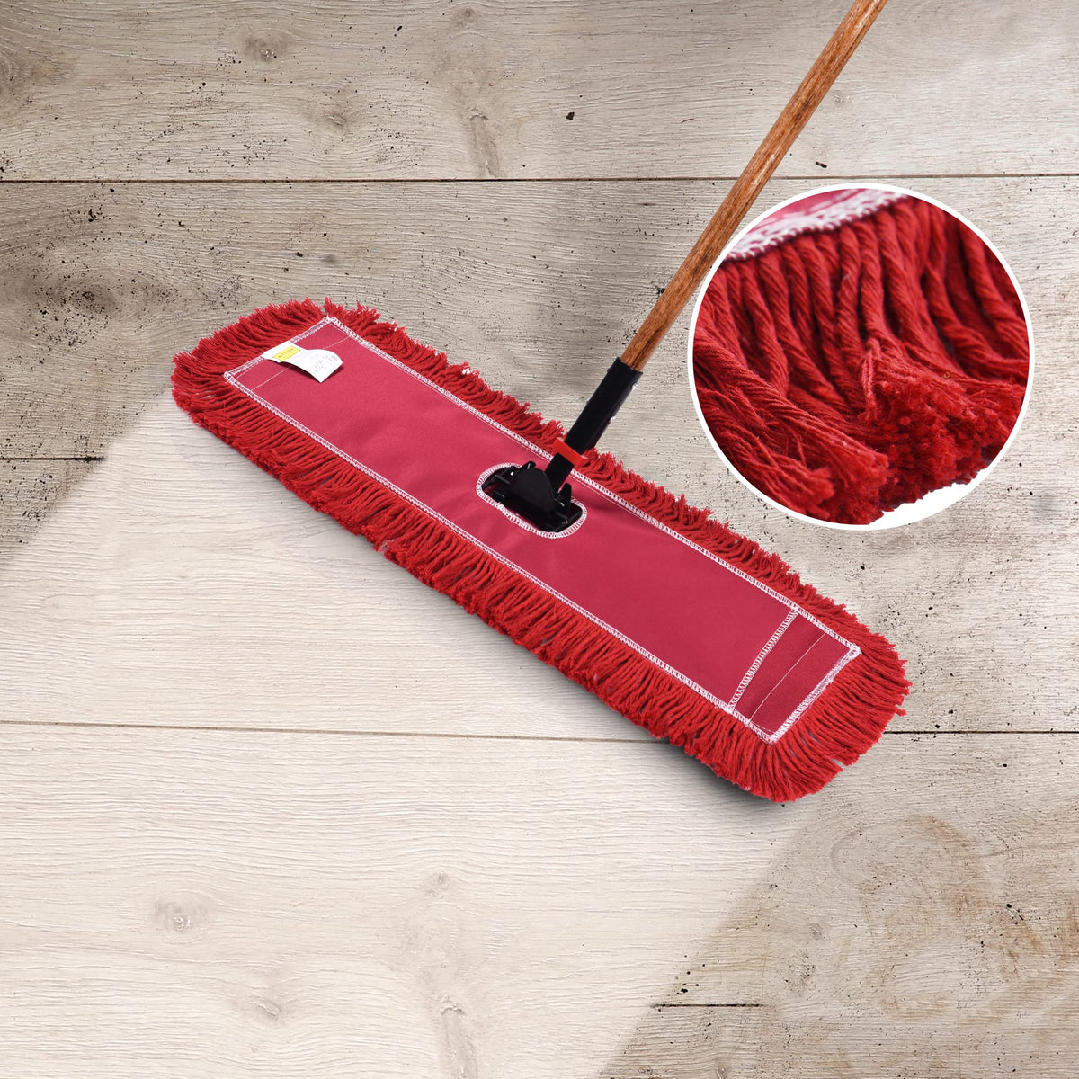 Matthew Cleaning 24'' Industrial Strength Cotton Dust Mop Refill Washable Replacement Heads for Residential & Commercial Use Fit Standard Dust Mop Frames (3 Count) - ModHome Supplies
