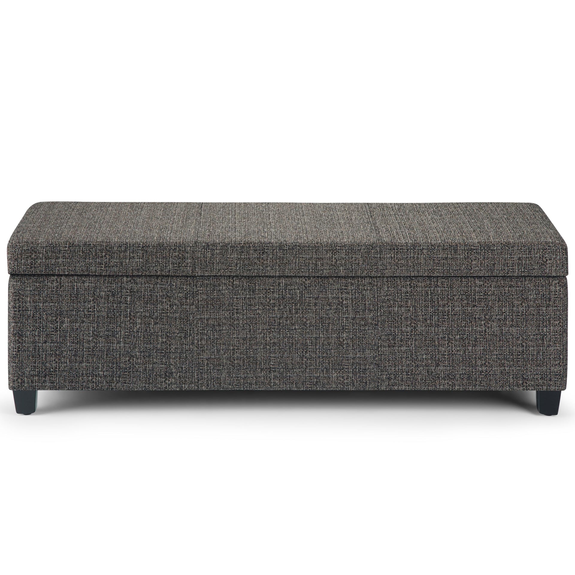 Avalon 48" Wide Tweed Look Fabric Storage Ottoman in Red