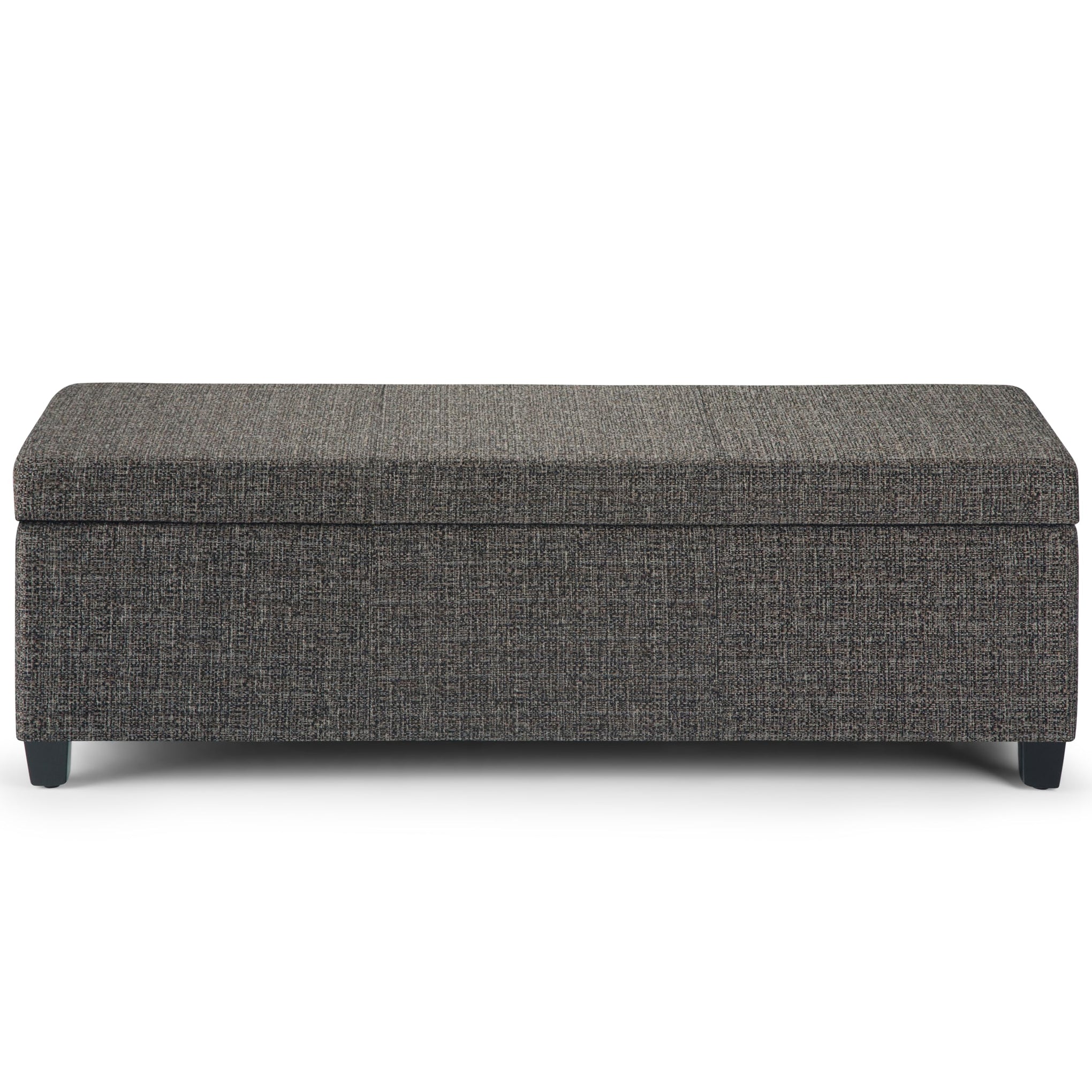 Avalon 48" Wide Tweed Look Fabric Storage Ottoman in Red