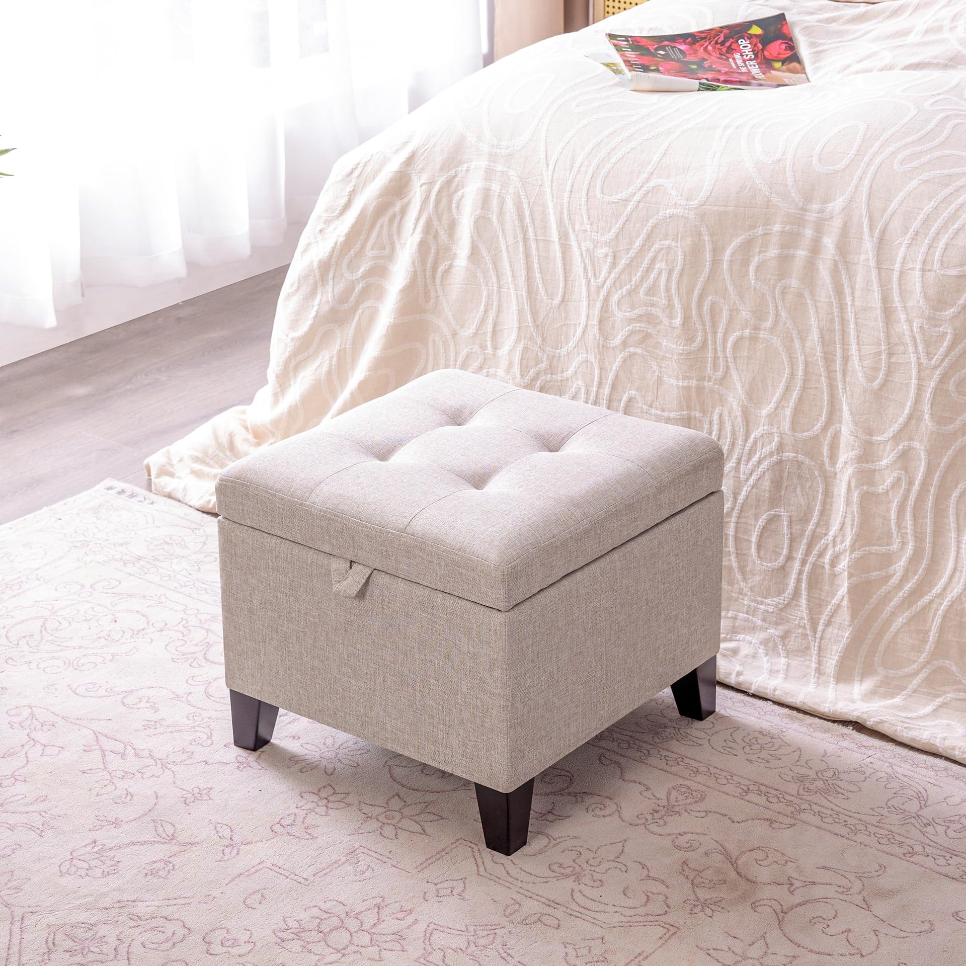 15.2 Inch High Cube Ottoman Storage