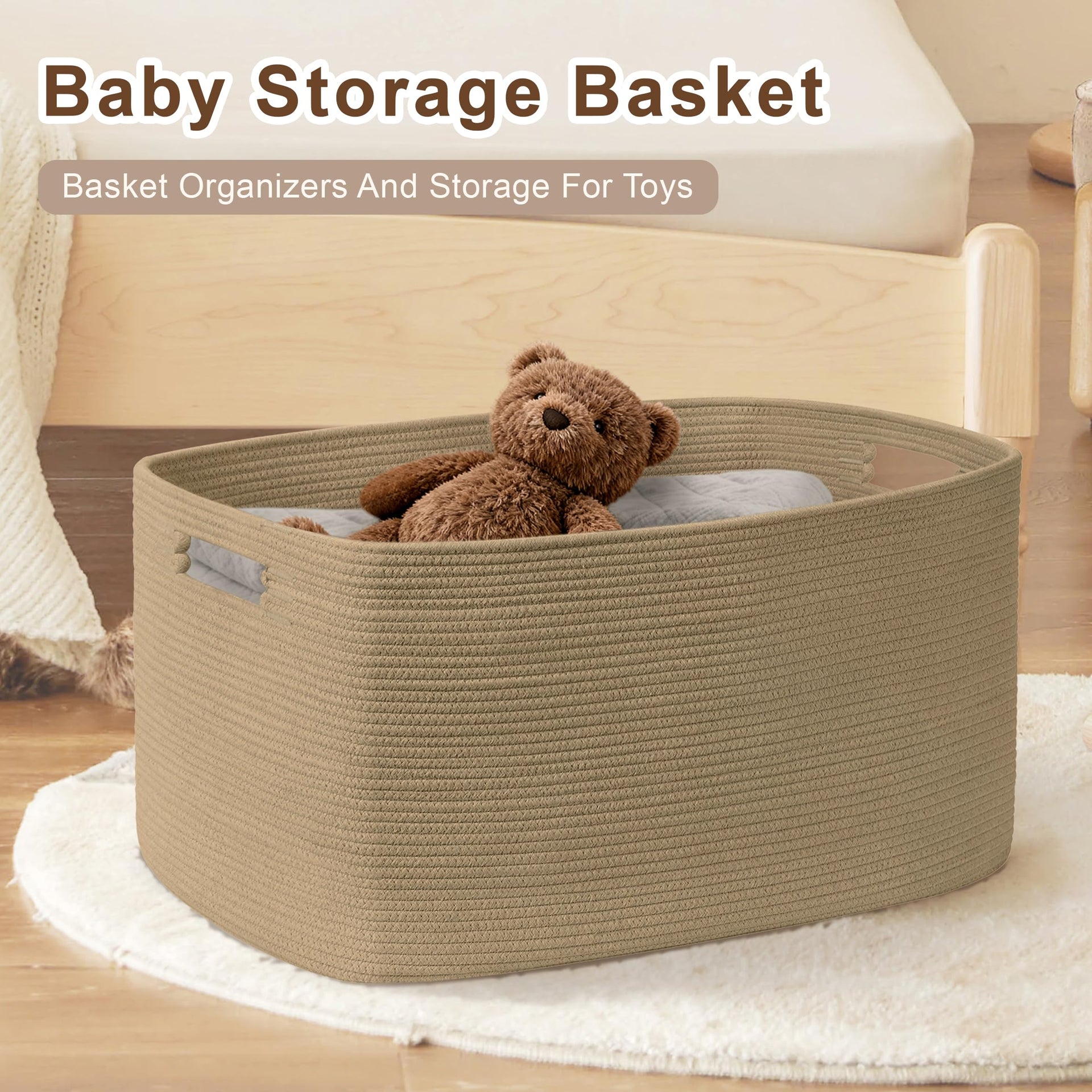 72L Large Woven Laundry Basket Hamper with Handles - ModHome Supplies