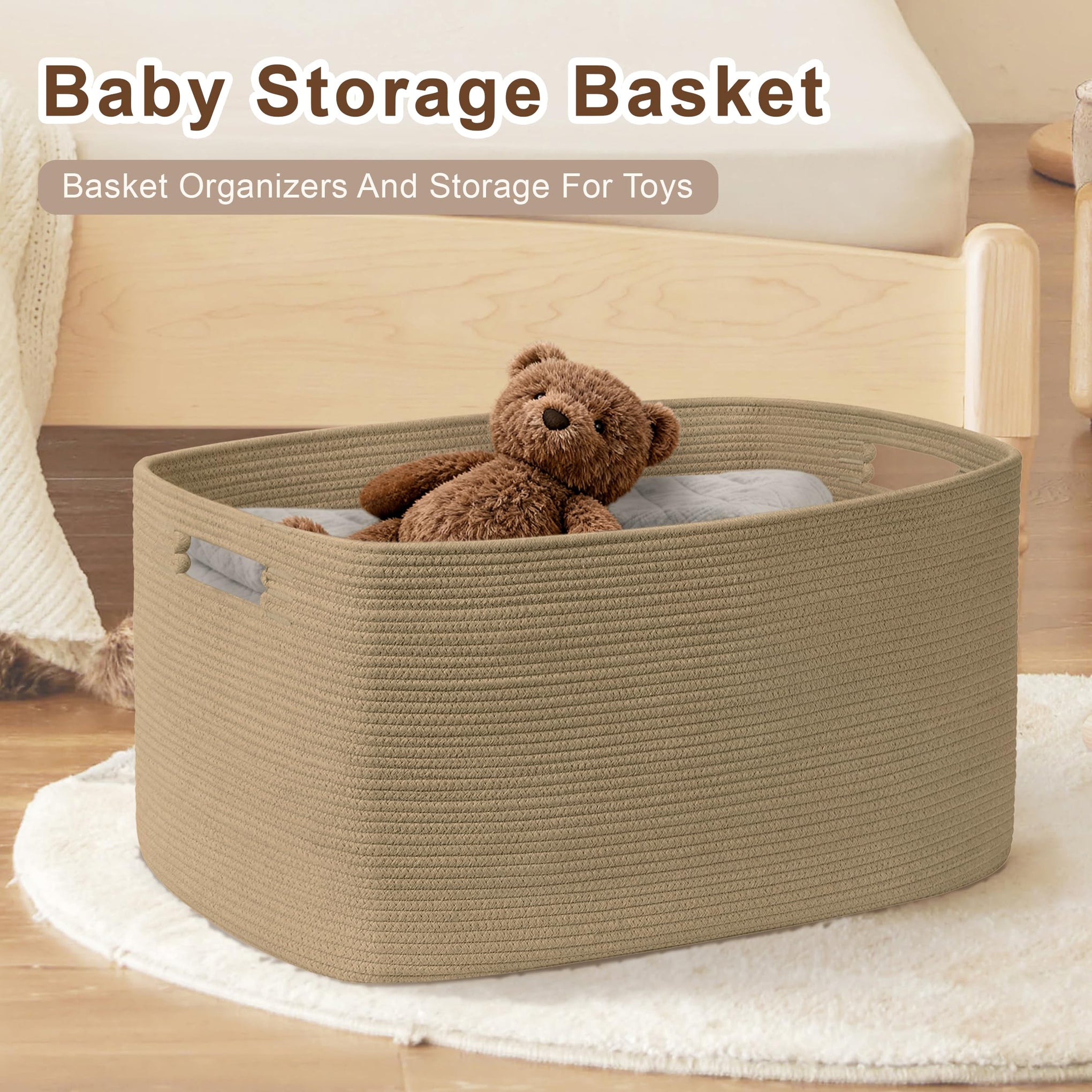 72L Large Woven Laundry Basket Hamper with Handles - ModHome Supplies