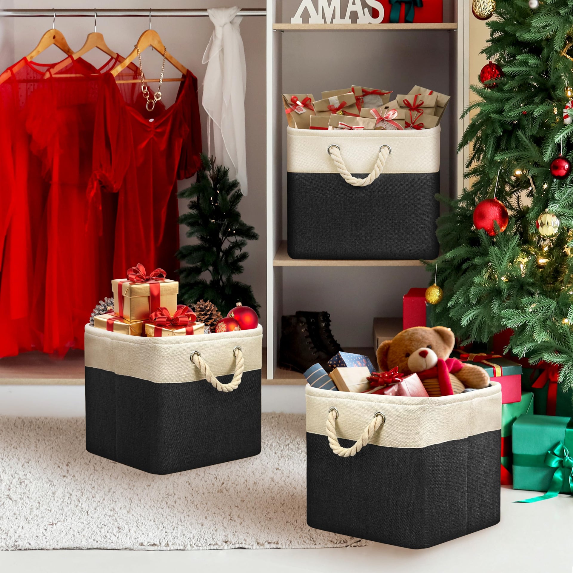 13" x 13" Large Fabric Storage Cubes (3 Count)