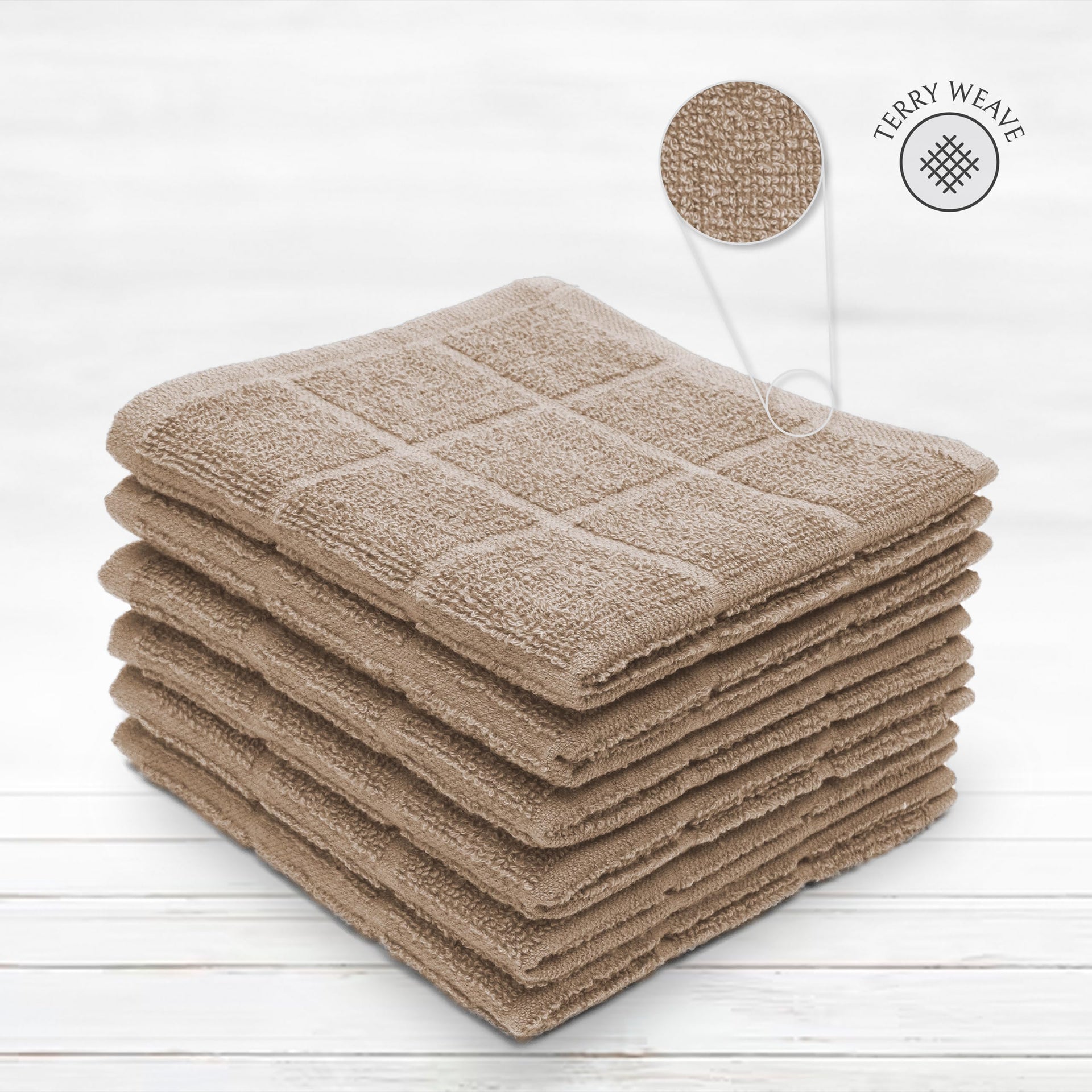 100% Cotton Terry Dish Cloth & Dish Towel (6 Count)