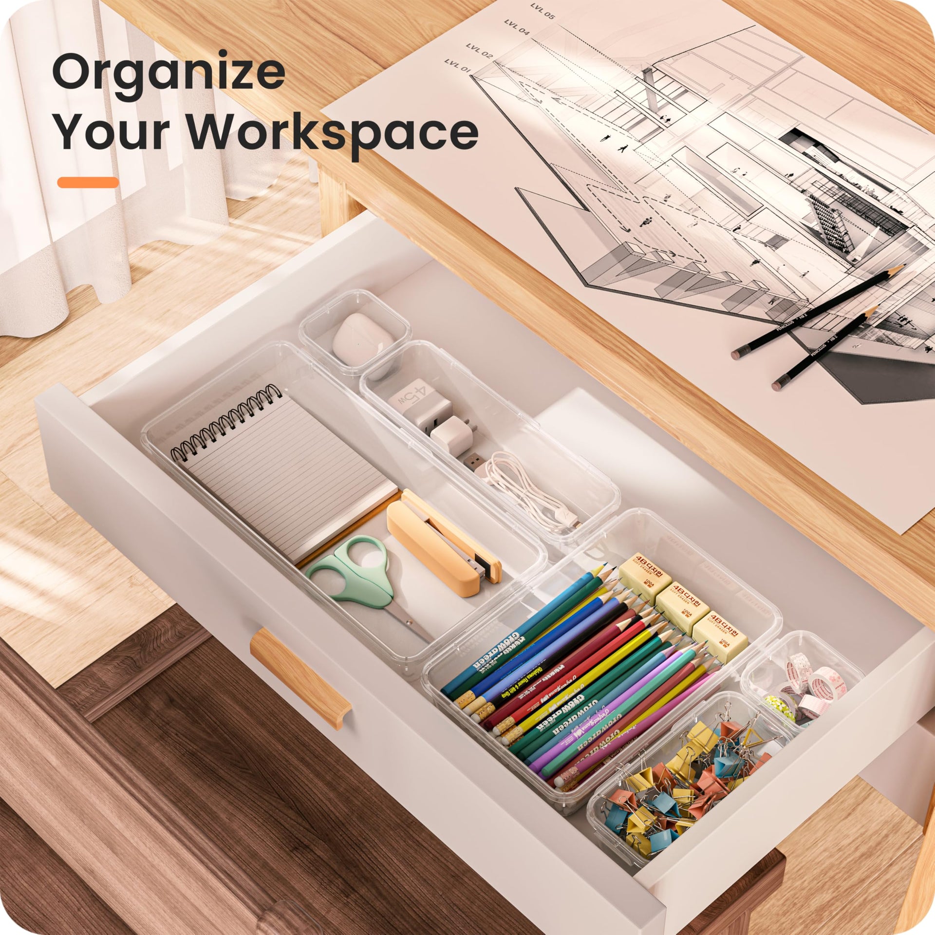 Military Grade】 Drawer Organizer (28 Count)