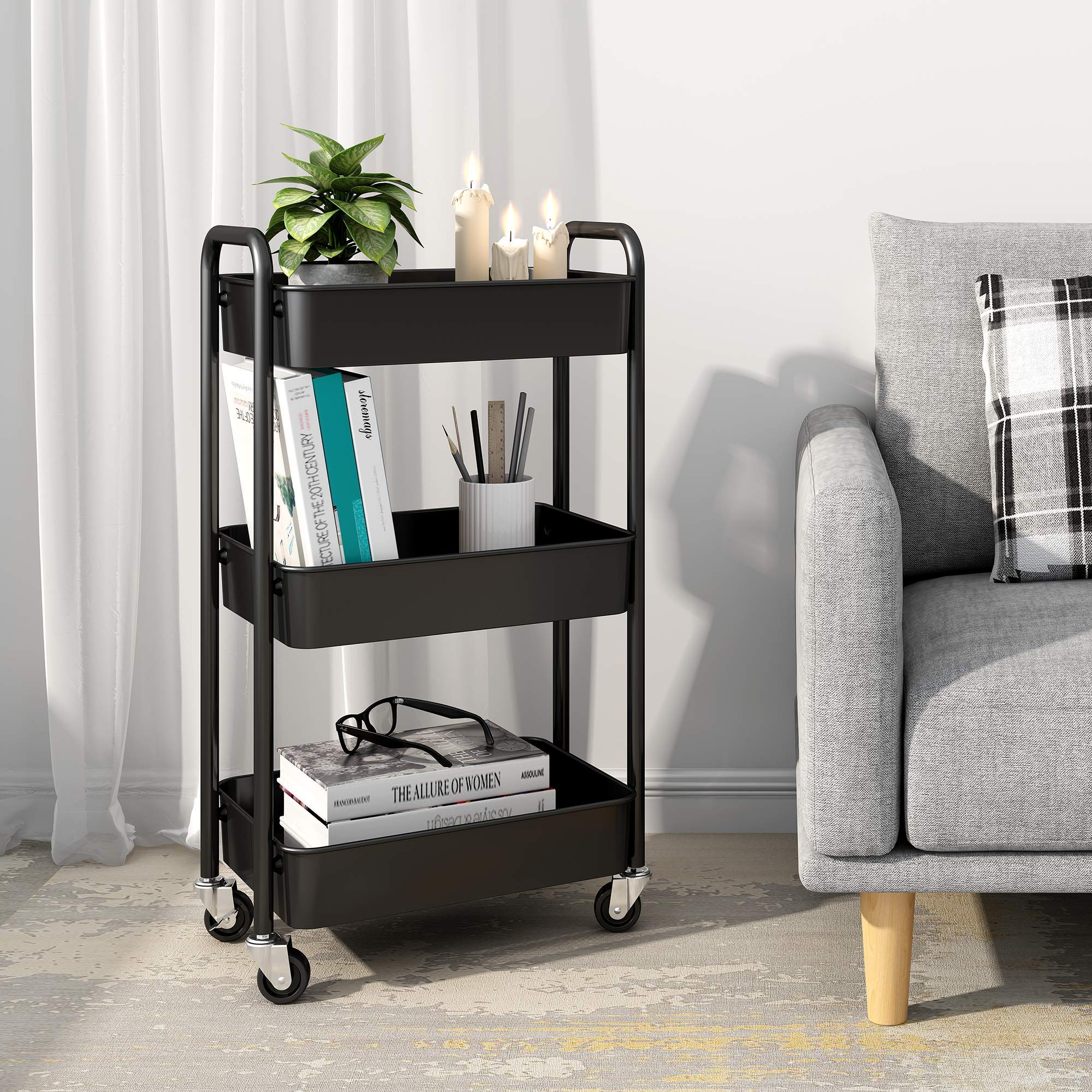 3 Tier Rolling Metal Storage Organizer