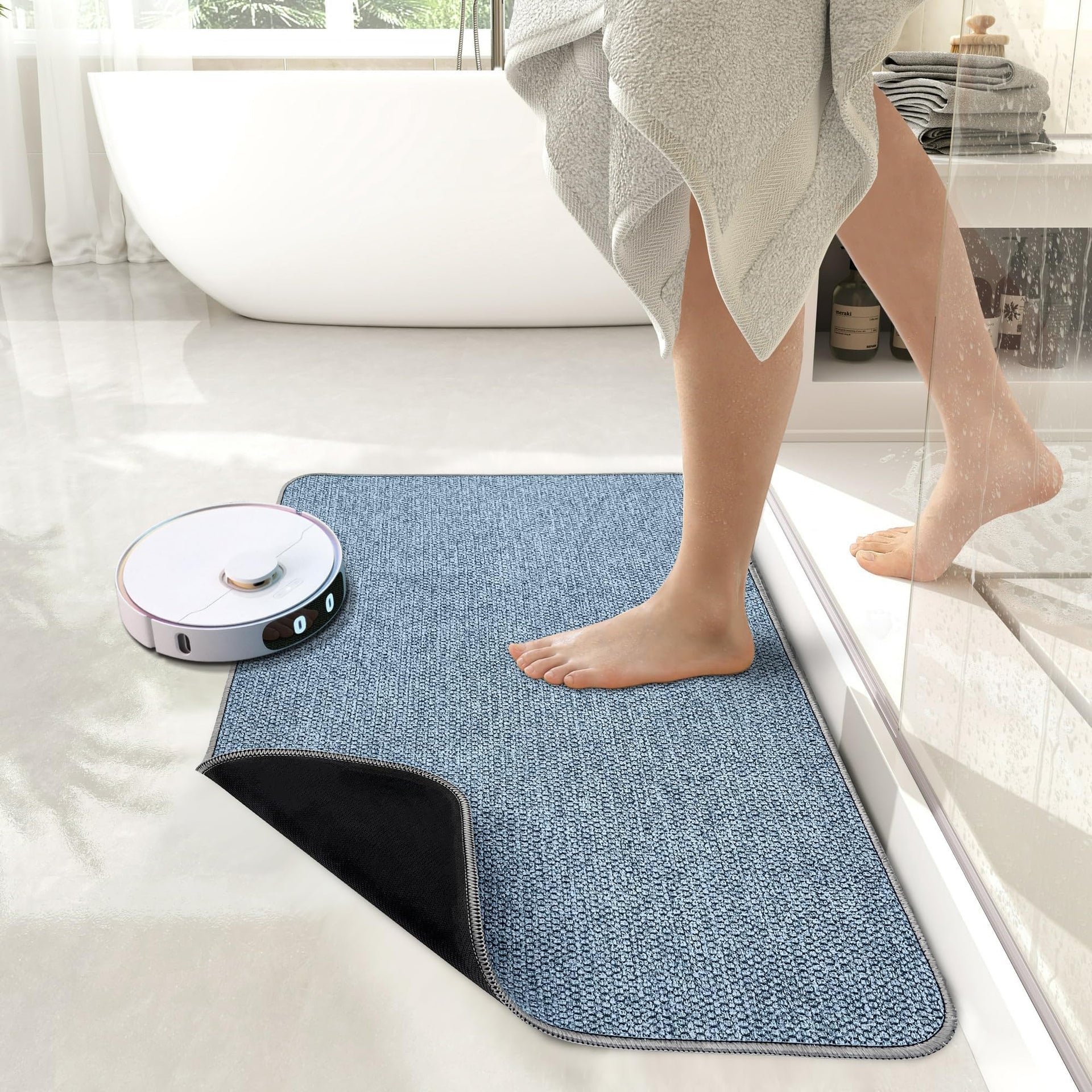 Bath Mat Ultra Thin Bathroom Rugs (2 Count)