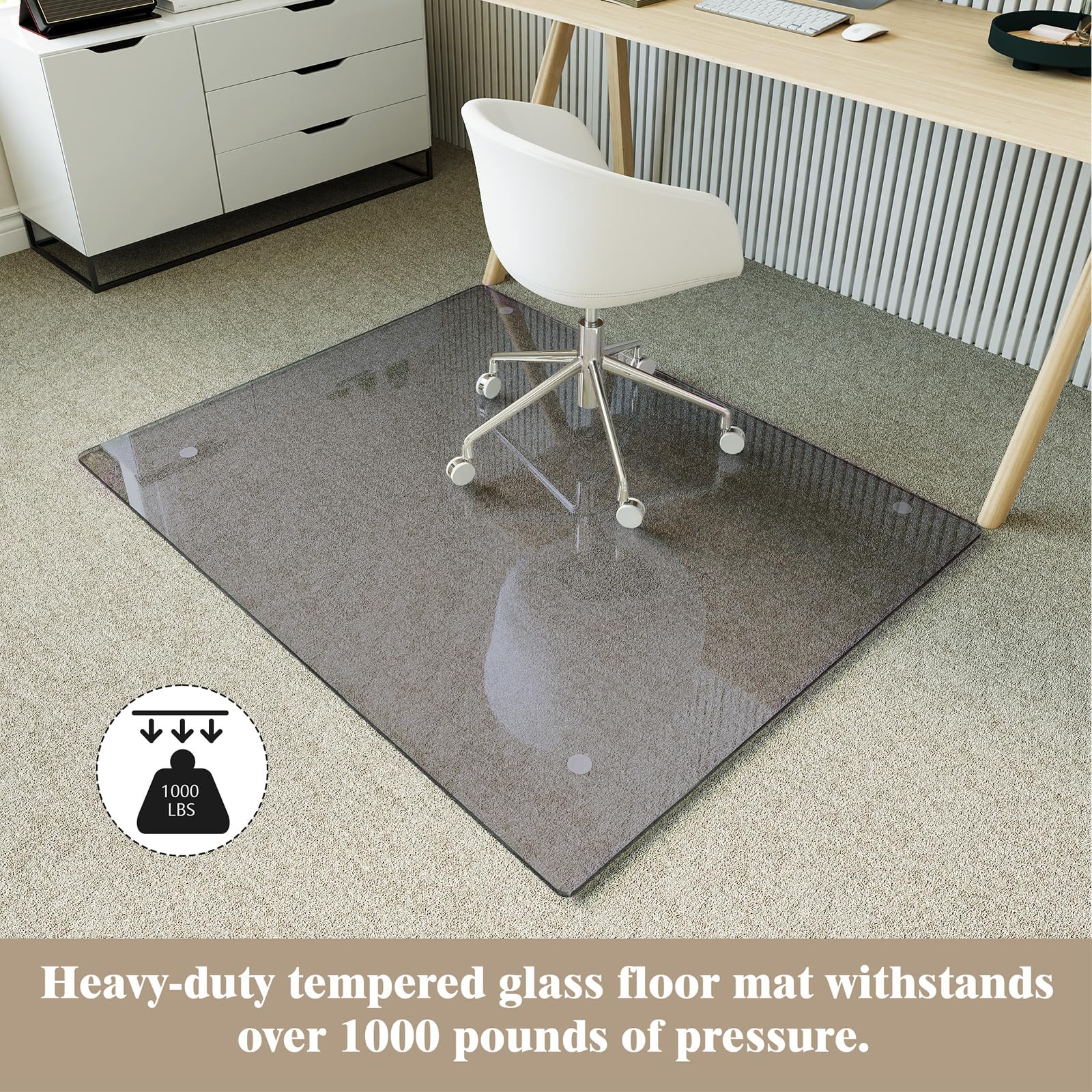 36" x 46" Office Chair Mat for Hardwood Floors & Carpets