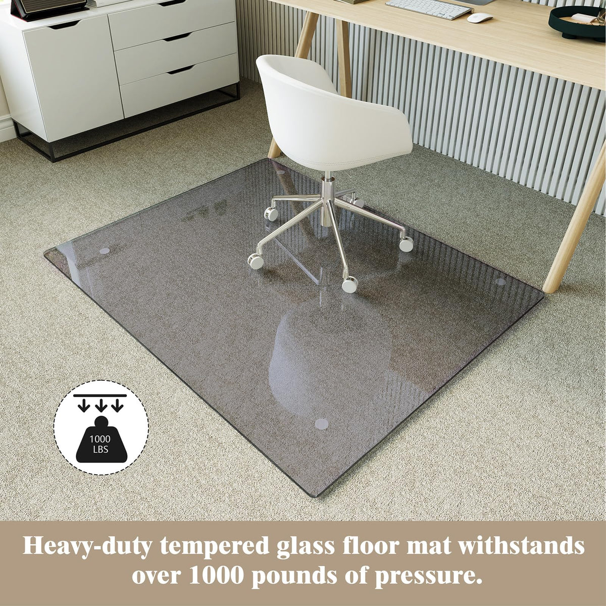 36" x 46" Office Chair Mat for Hardwood Floors & Carpets