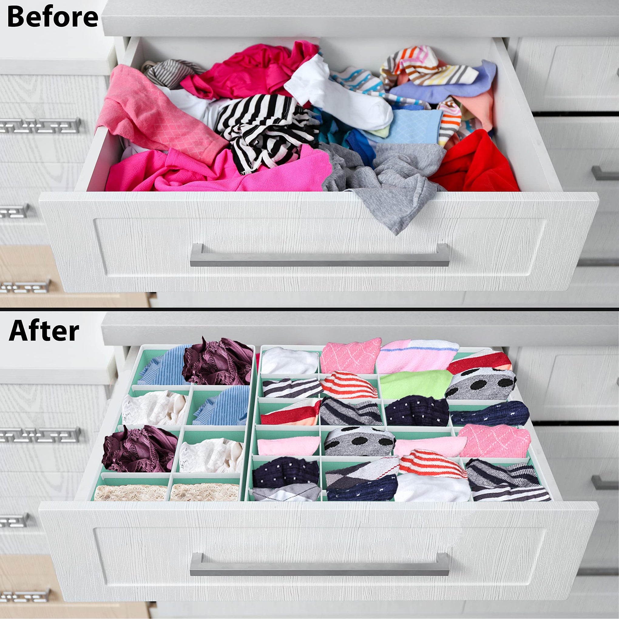 4 Pack Drawer Organizer Set for Underwear (4 Count)