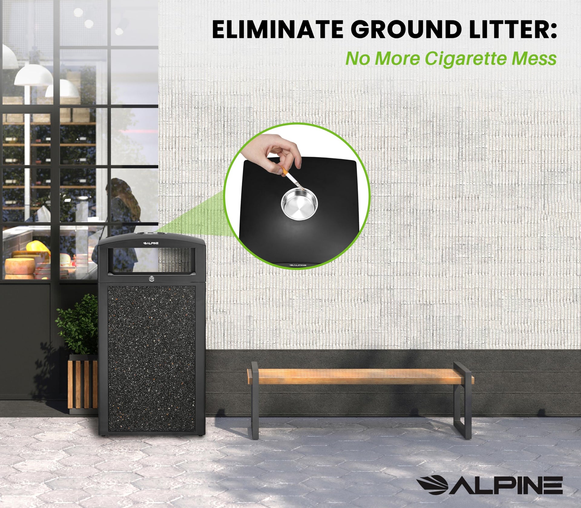 Outdoor Commercial Trash Can with Lid