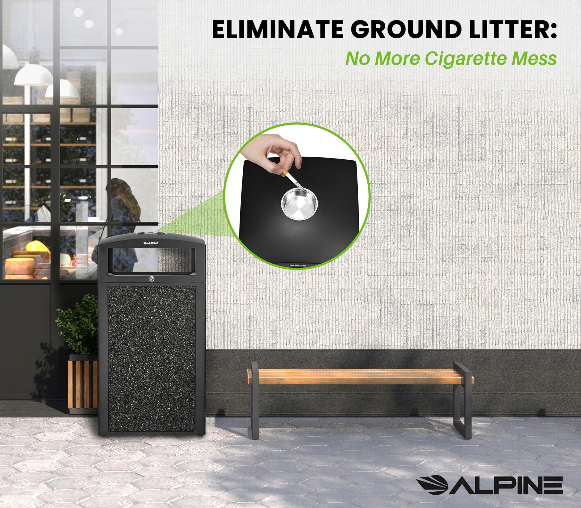 Outdoor Commercial Trash Can with Lid