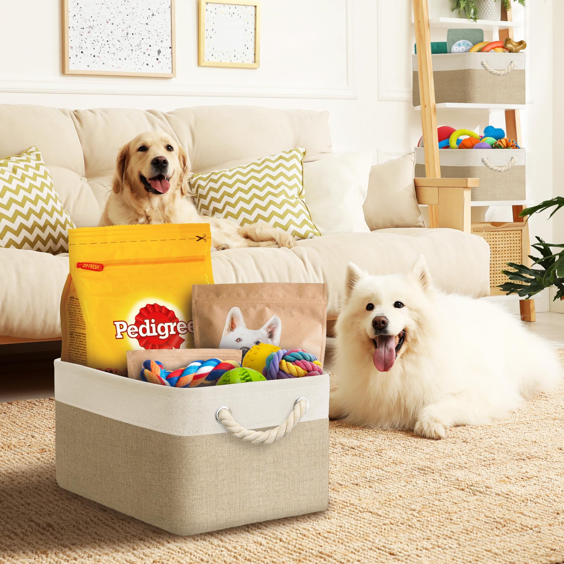 15.7" x 12" Wide & Low Fabric Storage Bin (3 Count)