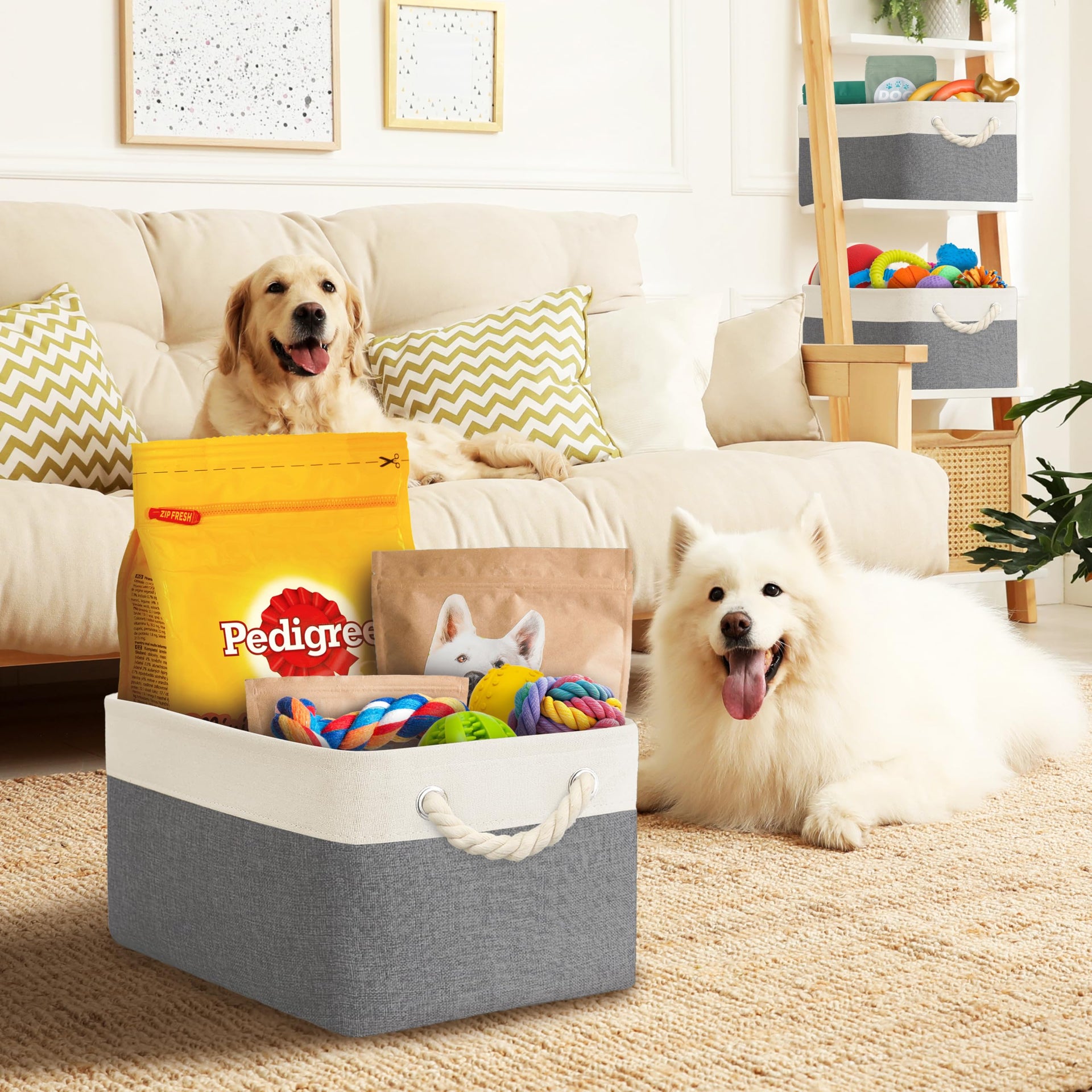 15.7" x 12" Wide & Low Fabric Storage Bin (3 Count)