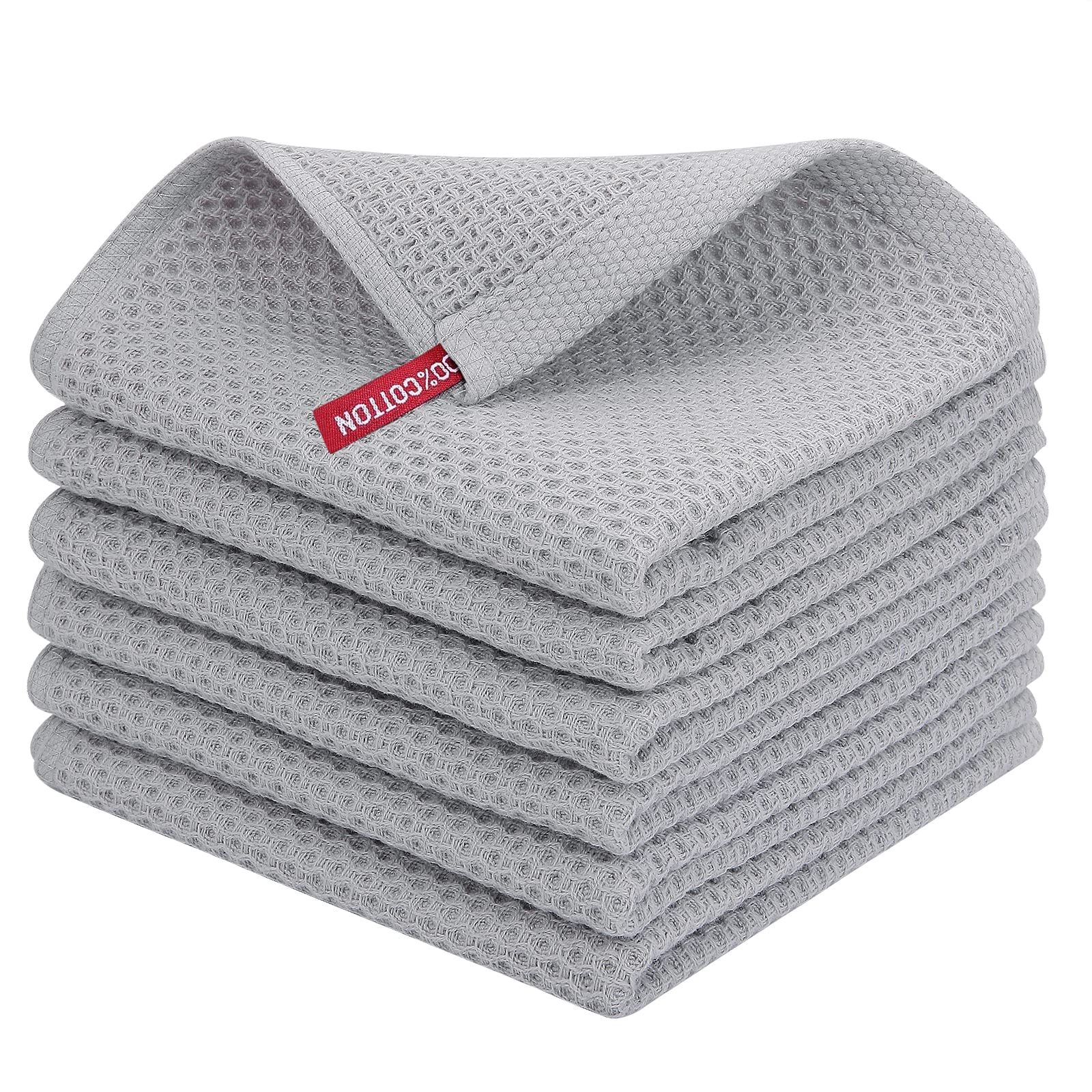 100% Cotton Waffle Weave Kitchen Dish Cloths 6 (6 Count)
