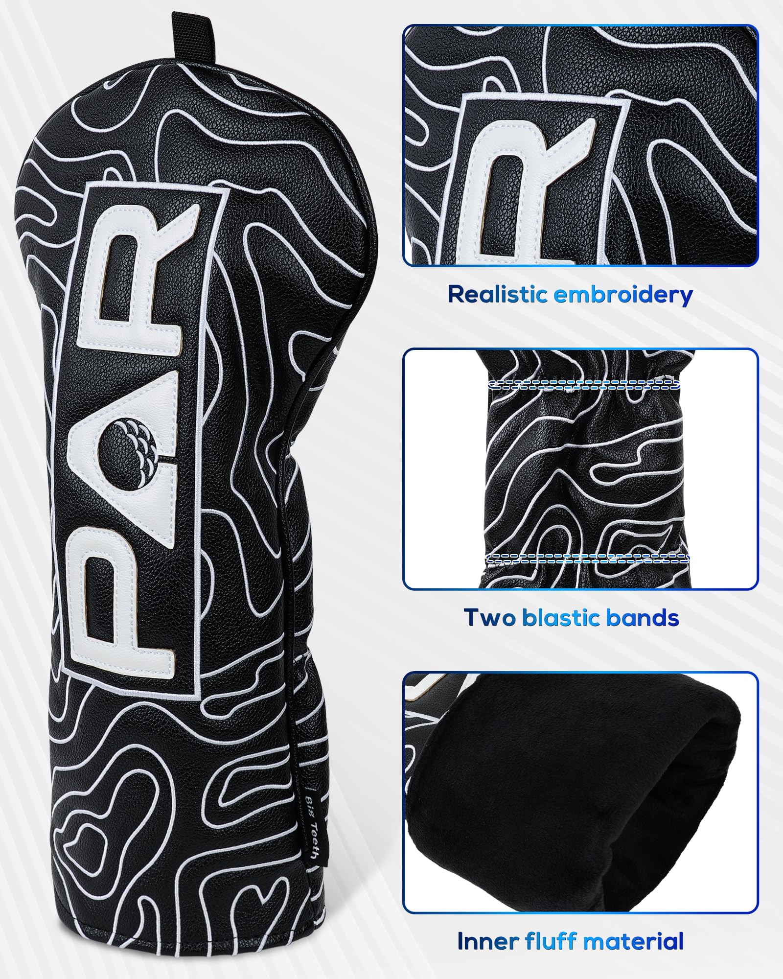 Golf Club Headcover Full Set Driver Wood Hybrid Putter Headcover Leather Golf Club Head Covers