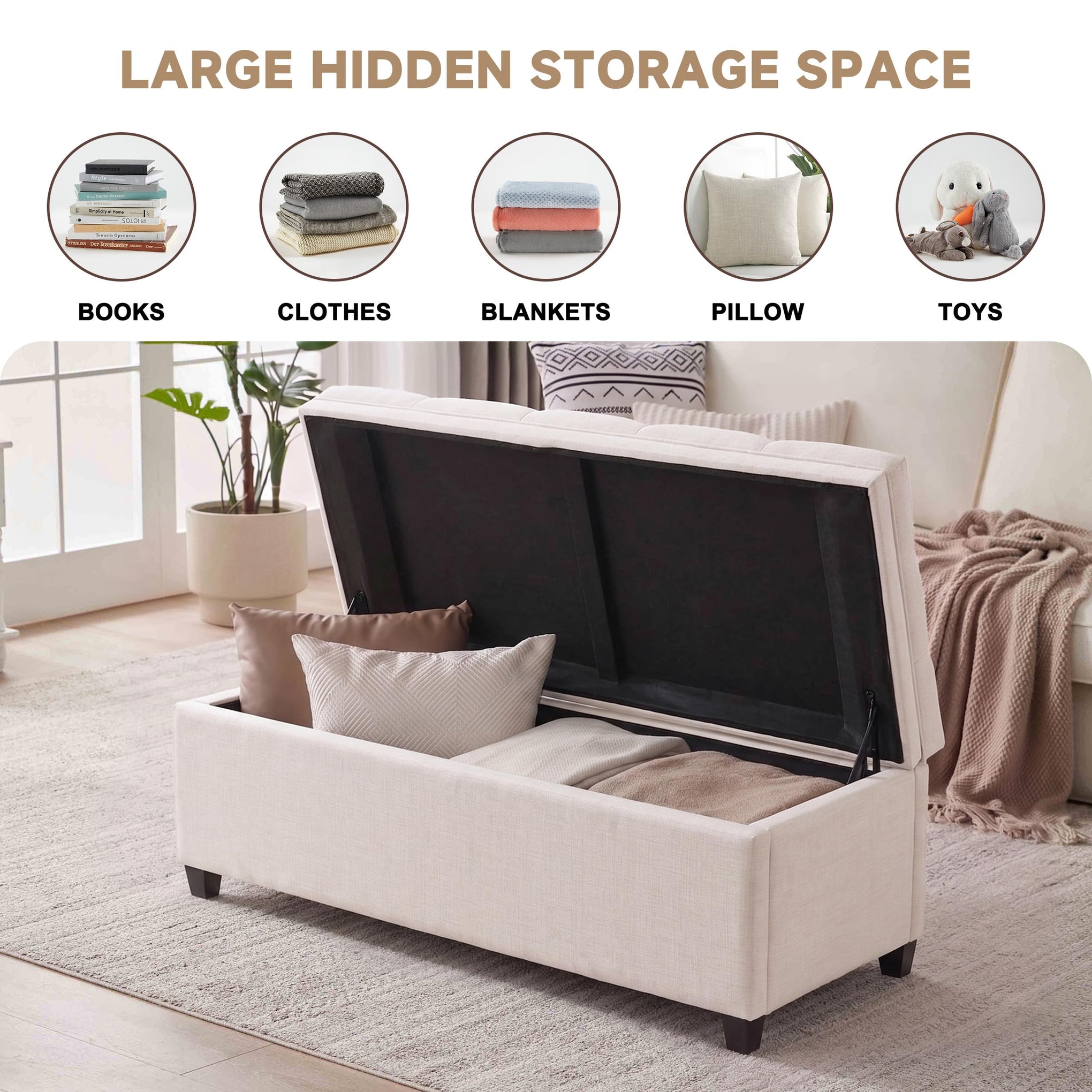 43 Inch Storage Ottoman