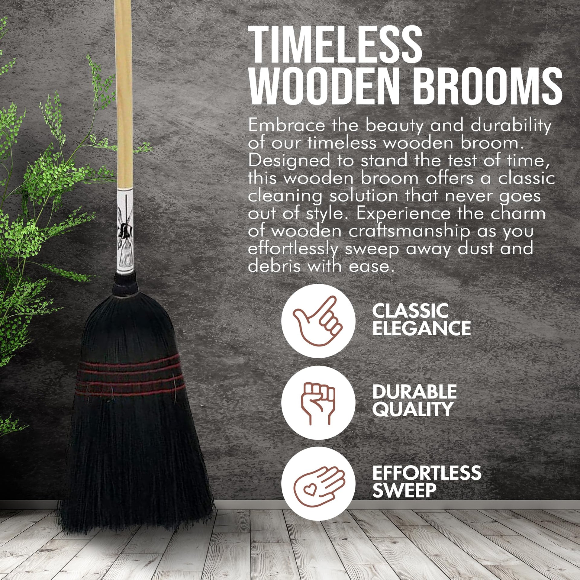 Corn Broom Heavy Duty Indoor Outdoor