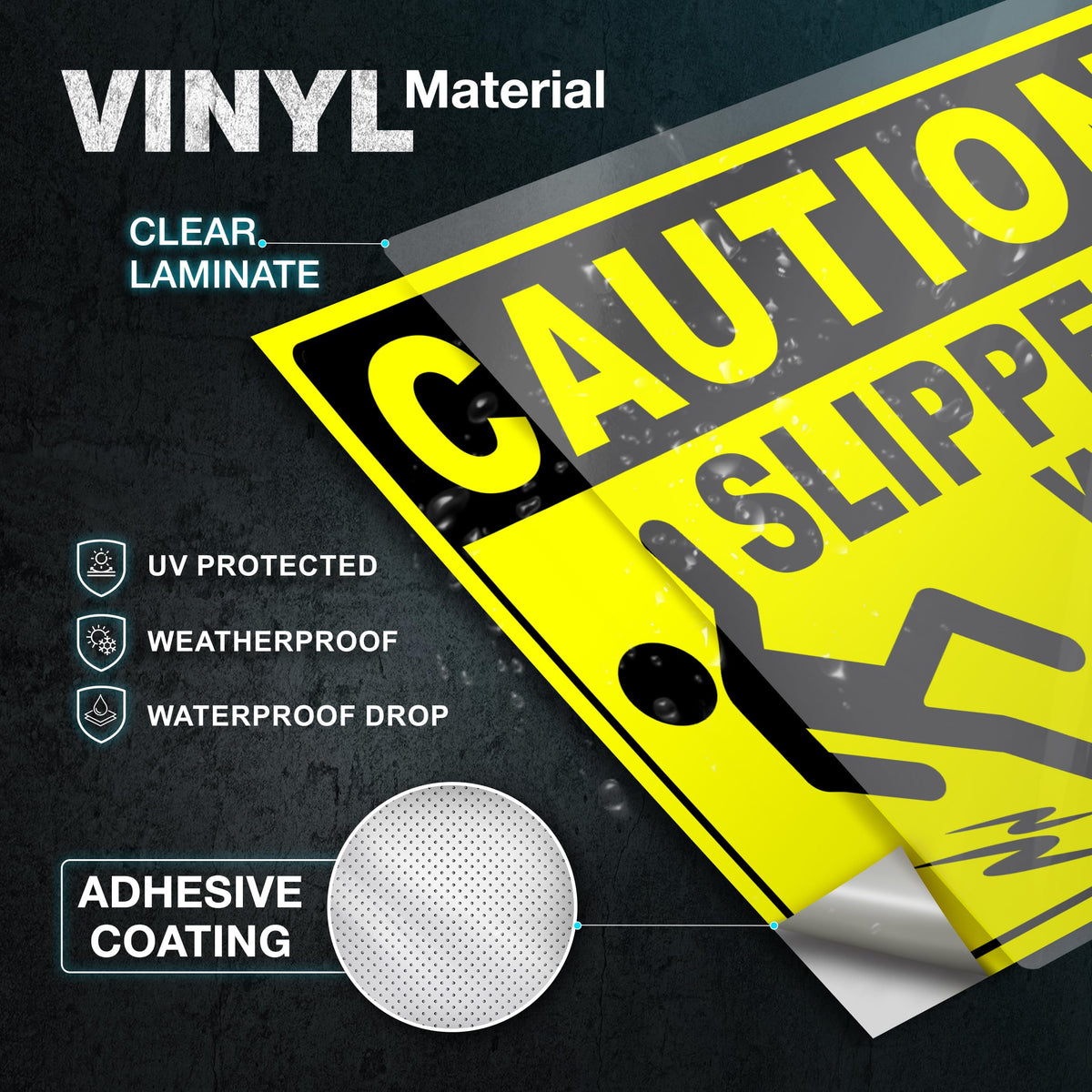 Caution Slippery When Wet Stickers (3 Count)