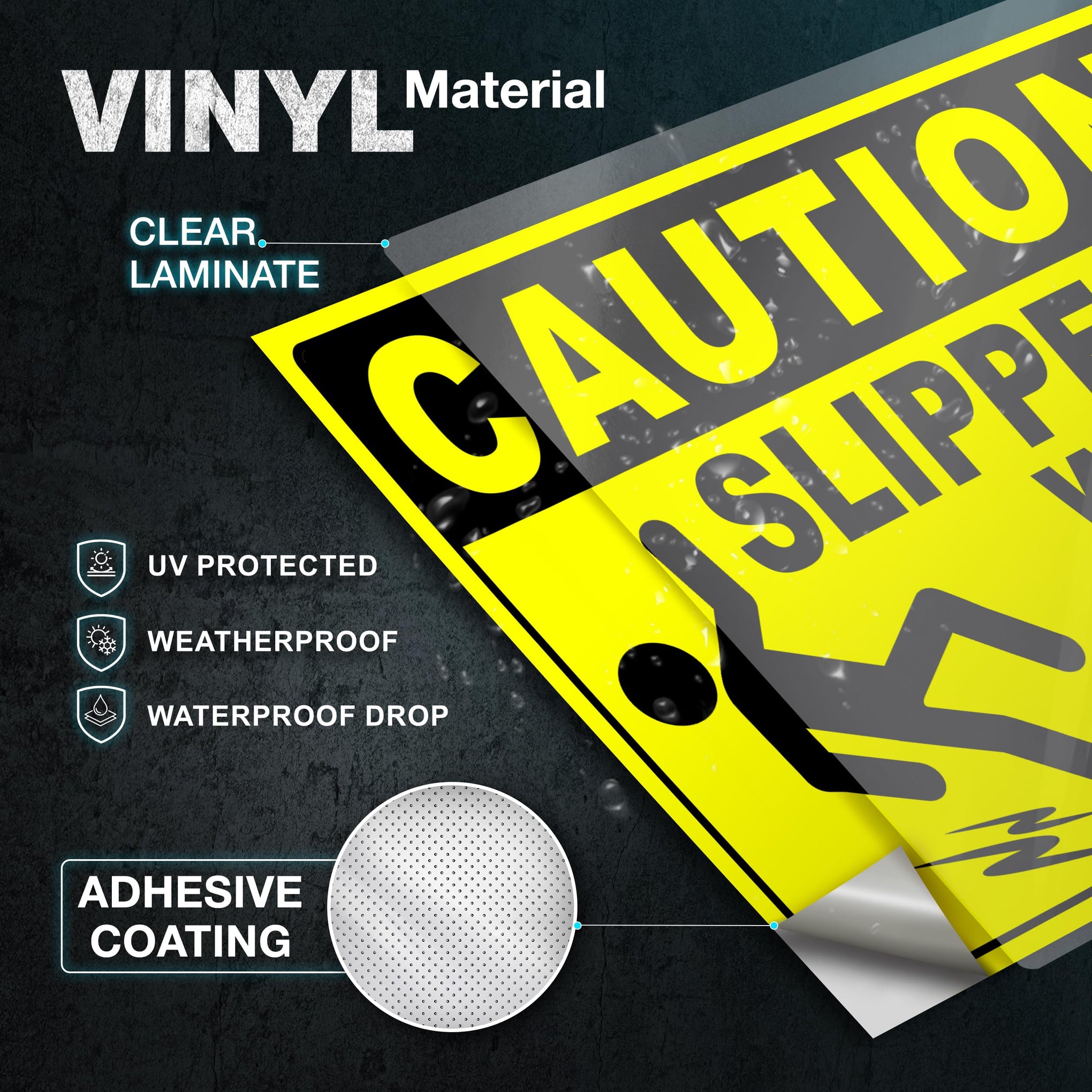 Caution Slippery When Wet Stickers (3 Count)