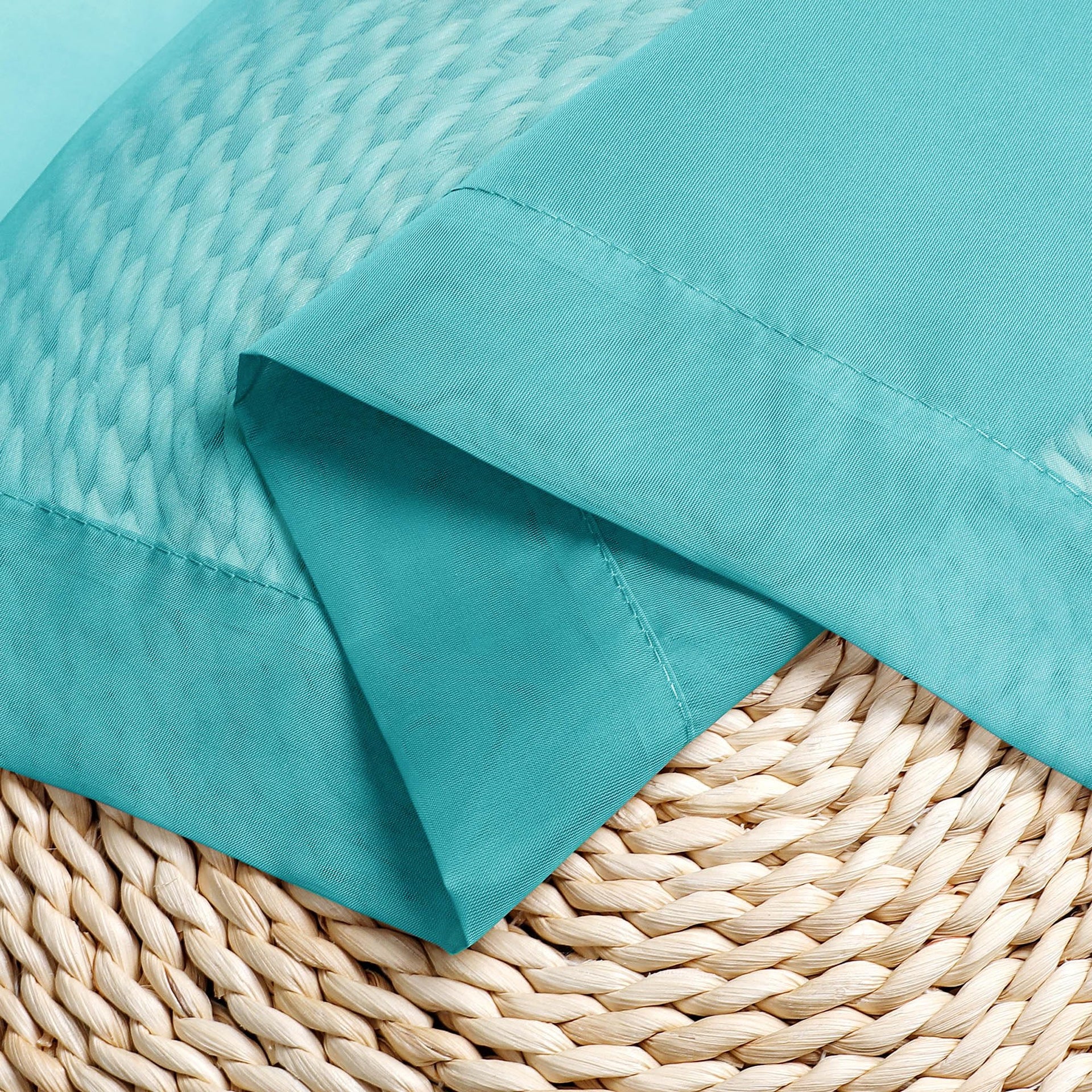 Turquoise Sheer Curtains 30 inch Length 2 Panels (2 Count)