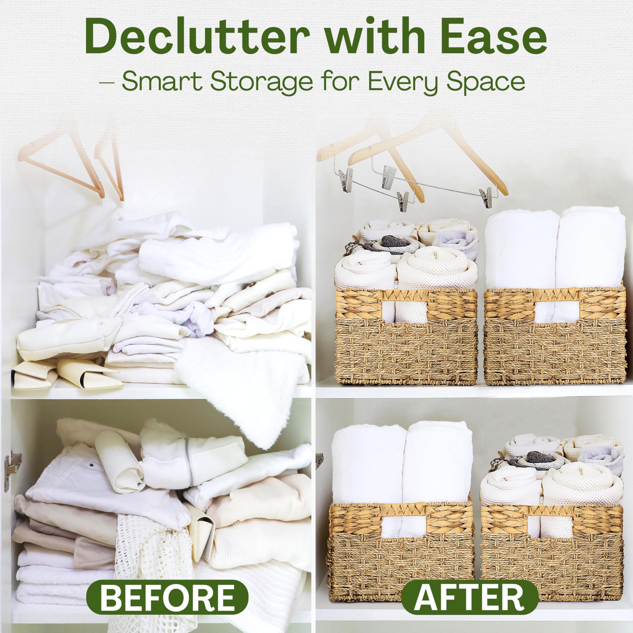 Large Wicker Storage Baskets with Handles