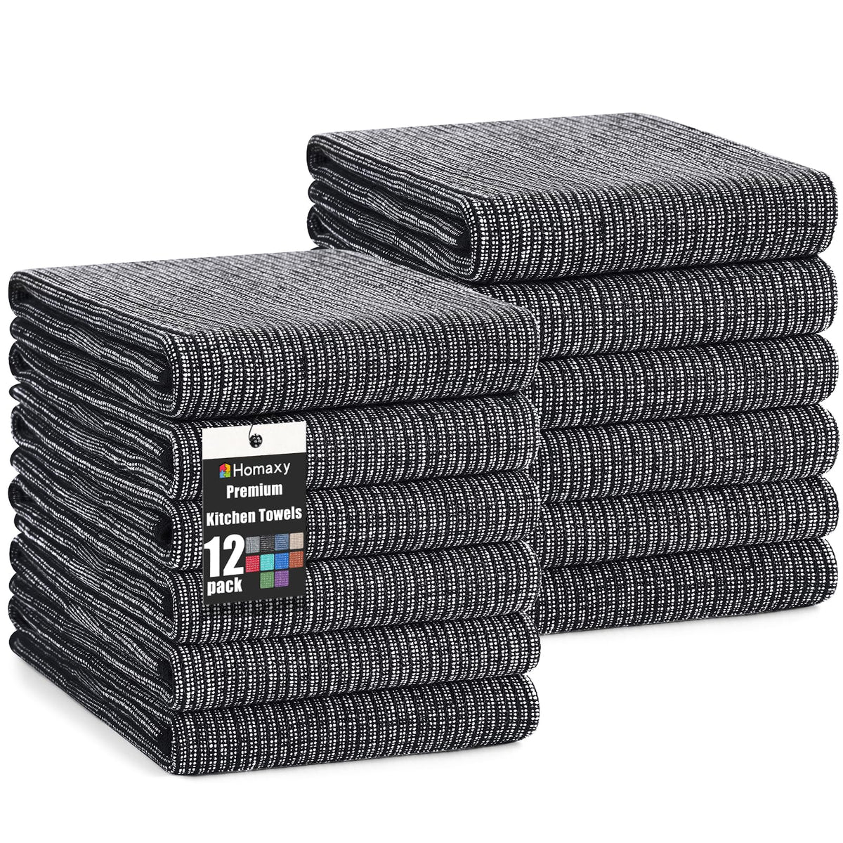 380 GSM Cotton Premium Kitchen Towels 12 Pack (12 Count)