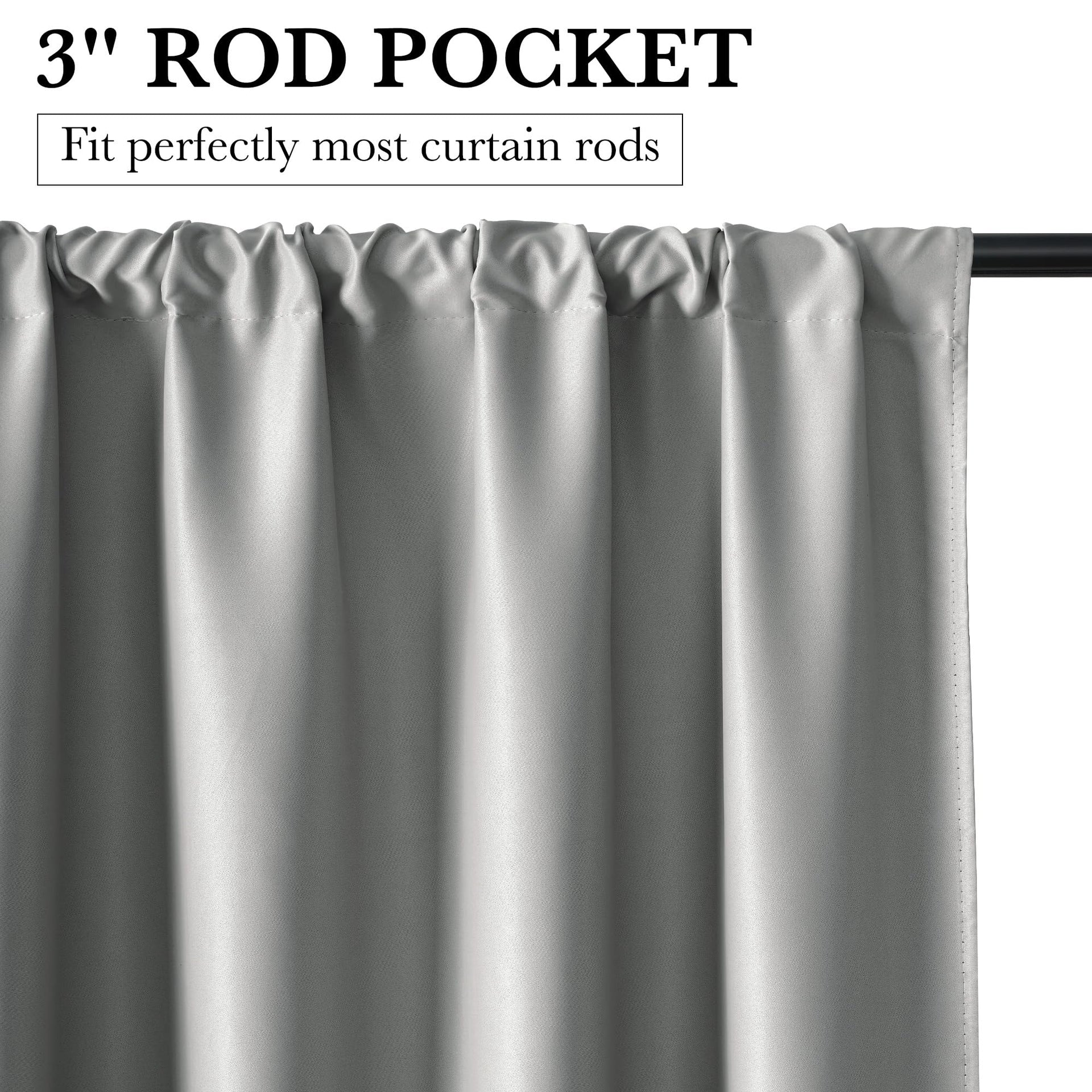 100% Blackout Short Curtains for Small Window (2 Count)