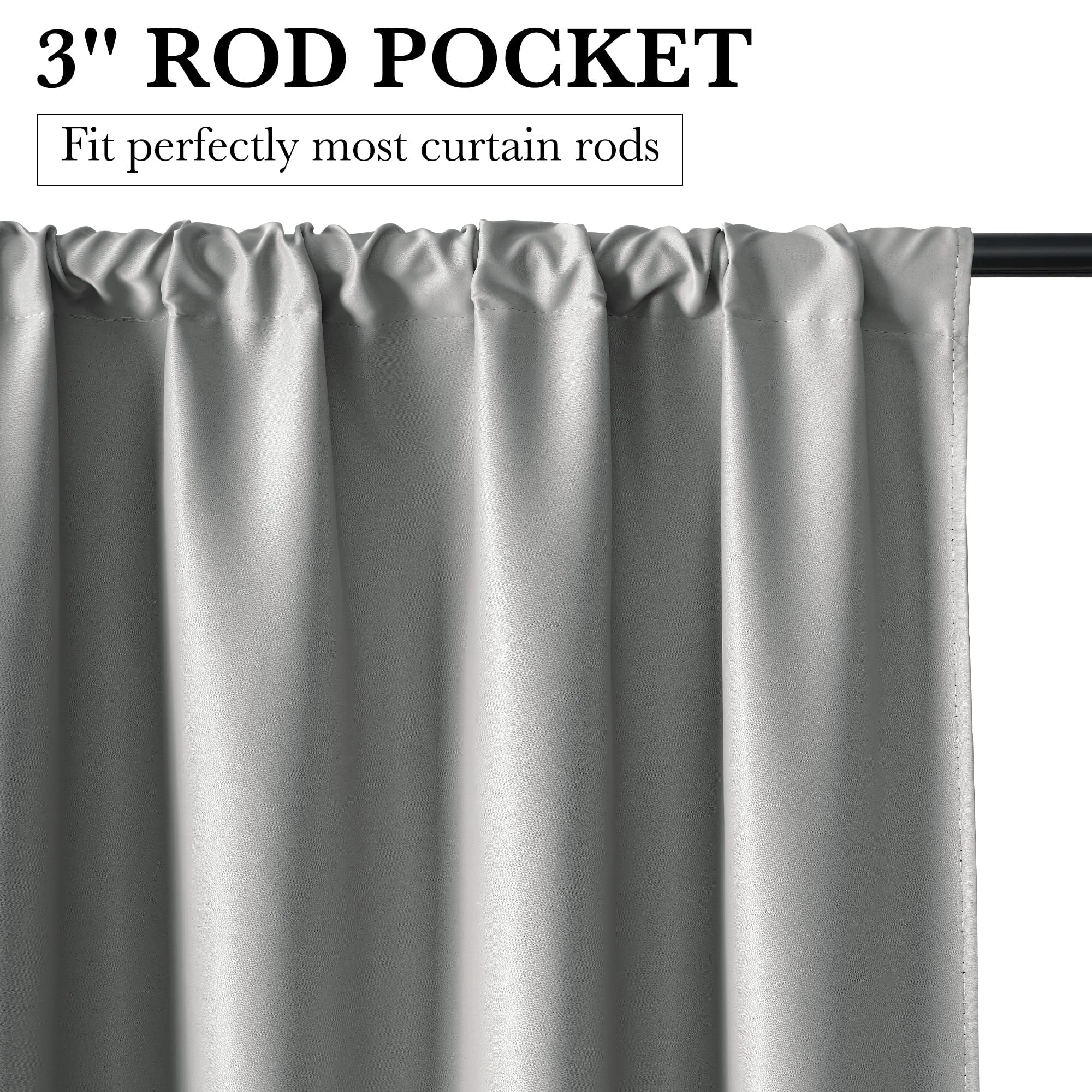 100% Blackout Short Curtains for Small Window (2 Count)