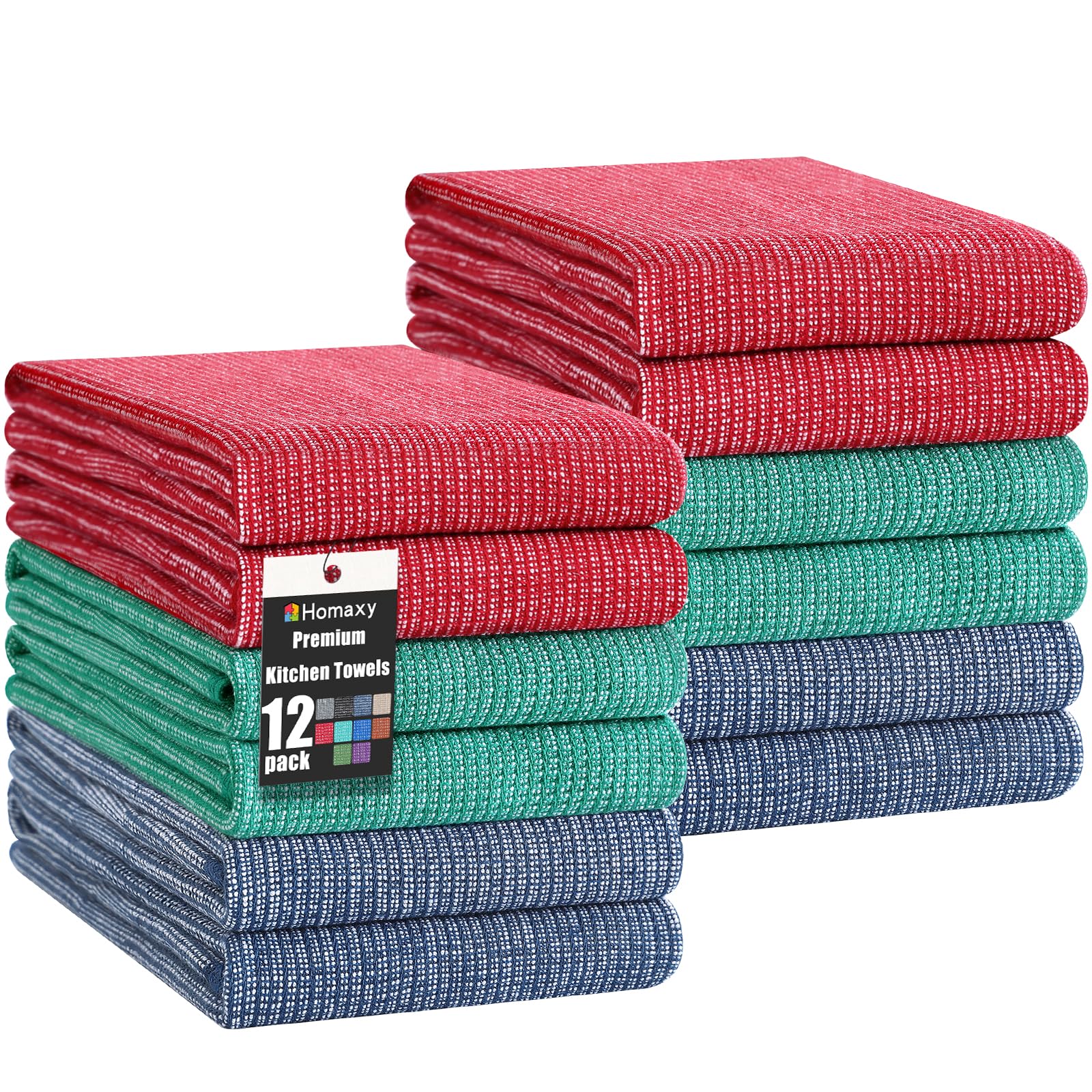 380 GSM Cotton Premium Kitchen Towels 12 Pack (12 Count)
